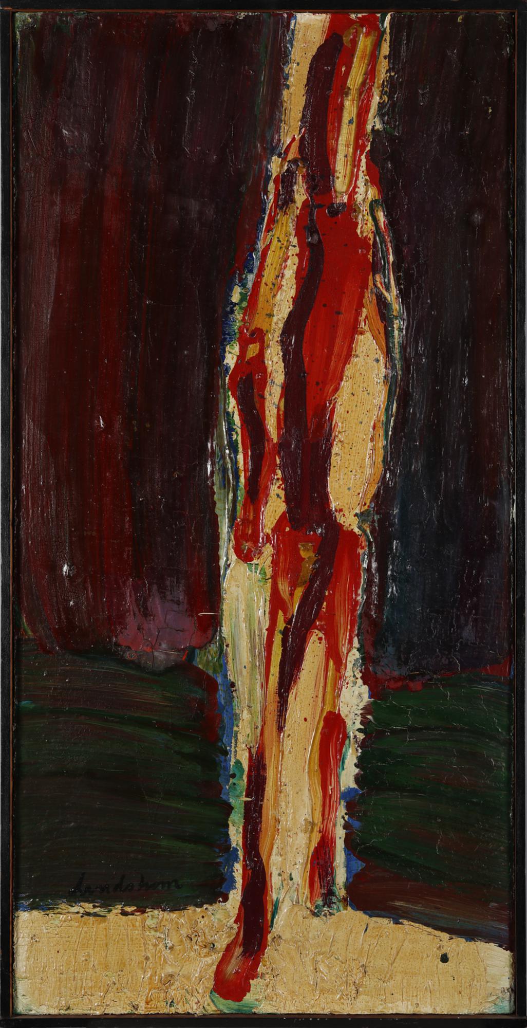 Bengt Lindstrom (1925 - 2008) LE FLANEUR II olio su tela, cm 100x50 1961...