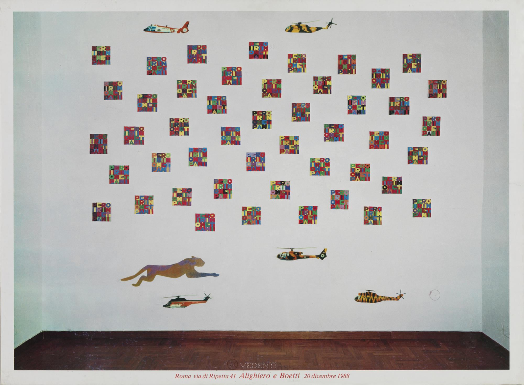 Alighiero Boetti (1940 - 1994) SENZA TITOLO collage su manifesto offset...