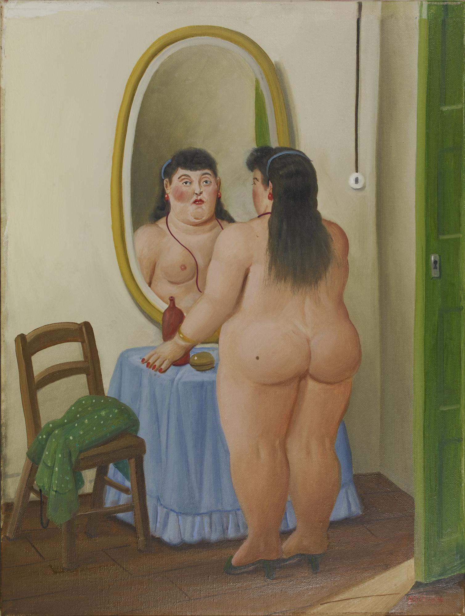Fernando Botero (1932) LA TOILETTE olio su tela, cm 52x39,5 1999 Firma e anno...