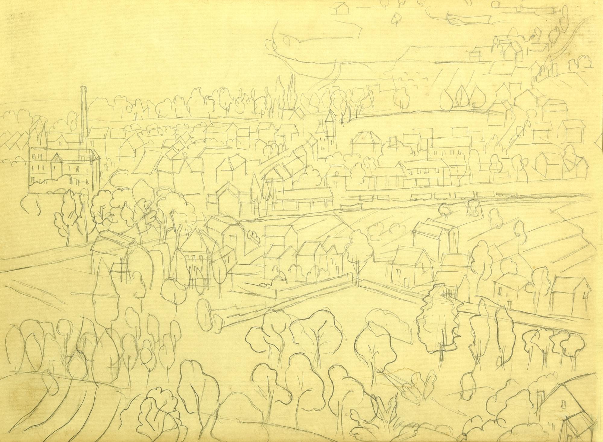 Jean Dufy (1888 - 1964) VEDUTA matita su carta, cm 40x50