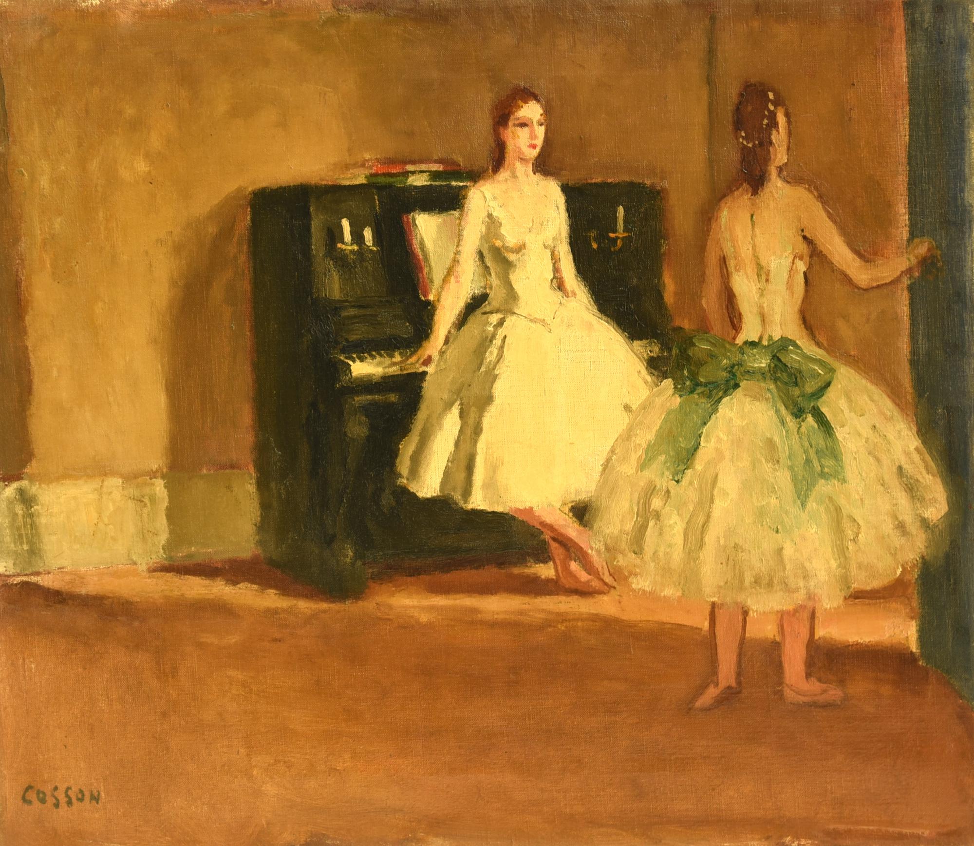 Marcel Cosson (1878 - 1956) BALLERINE olio su tela, cm 38x46 firma
