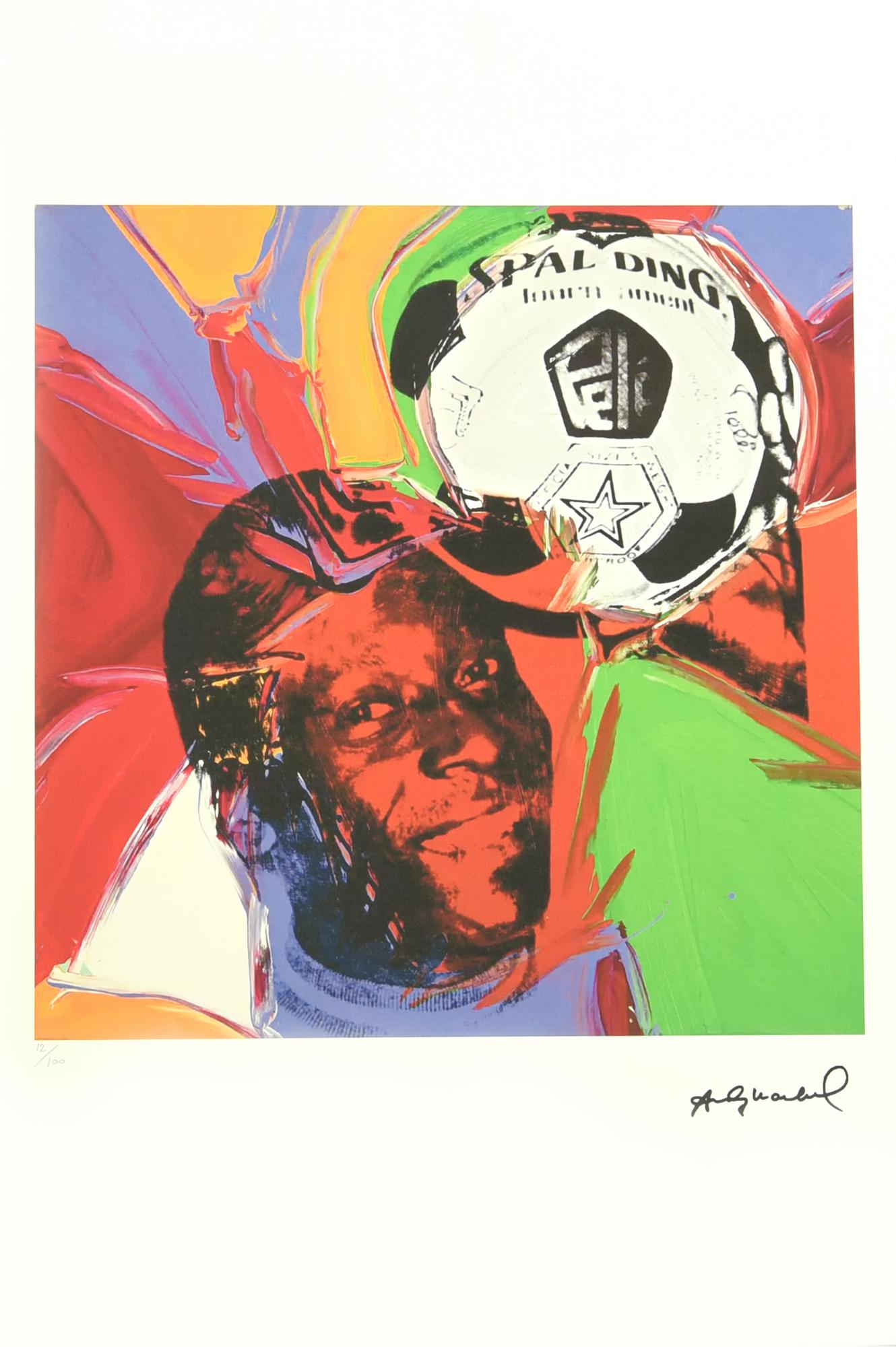 Andy Warhol PELE' litografia su carta Arches, cm 57x38; es. 12/100 firma in...