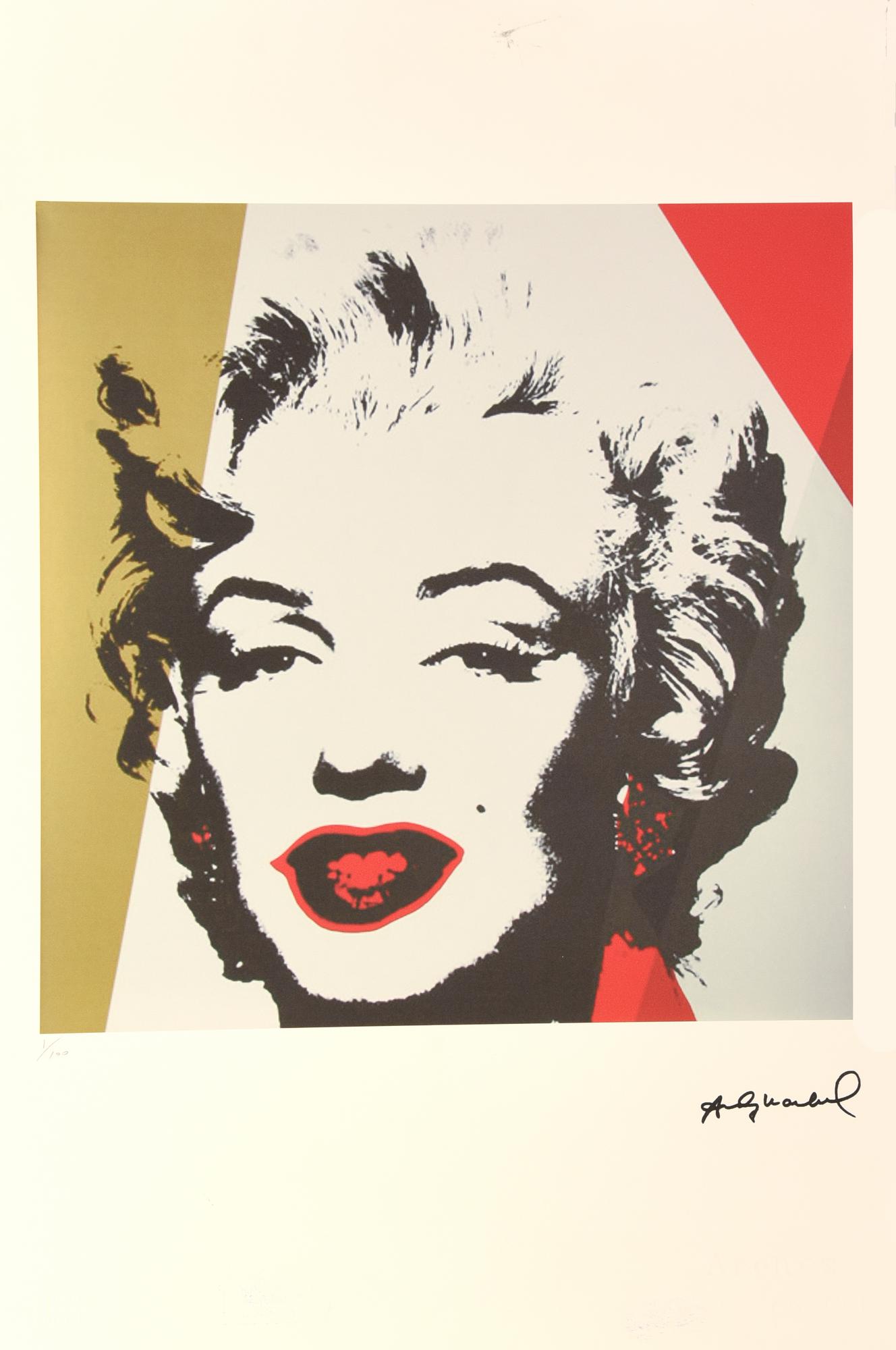 Andy Warhol MARILYN litografia su carta Arches, cm 57x38; es. 1/100 firma in...