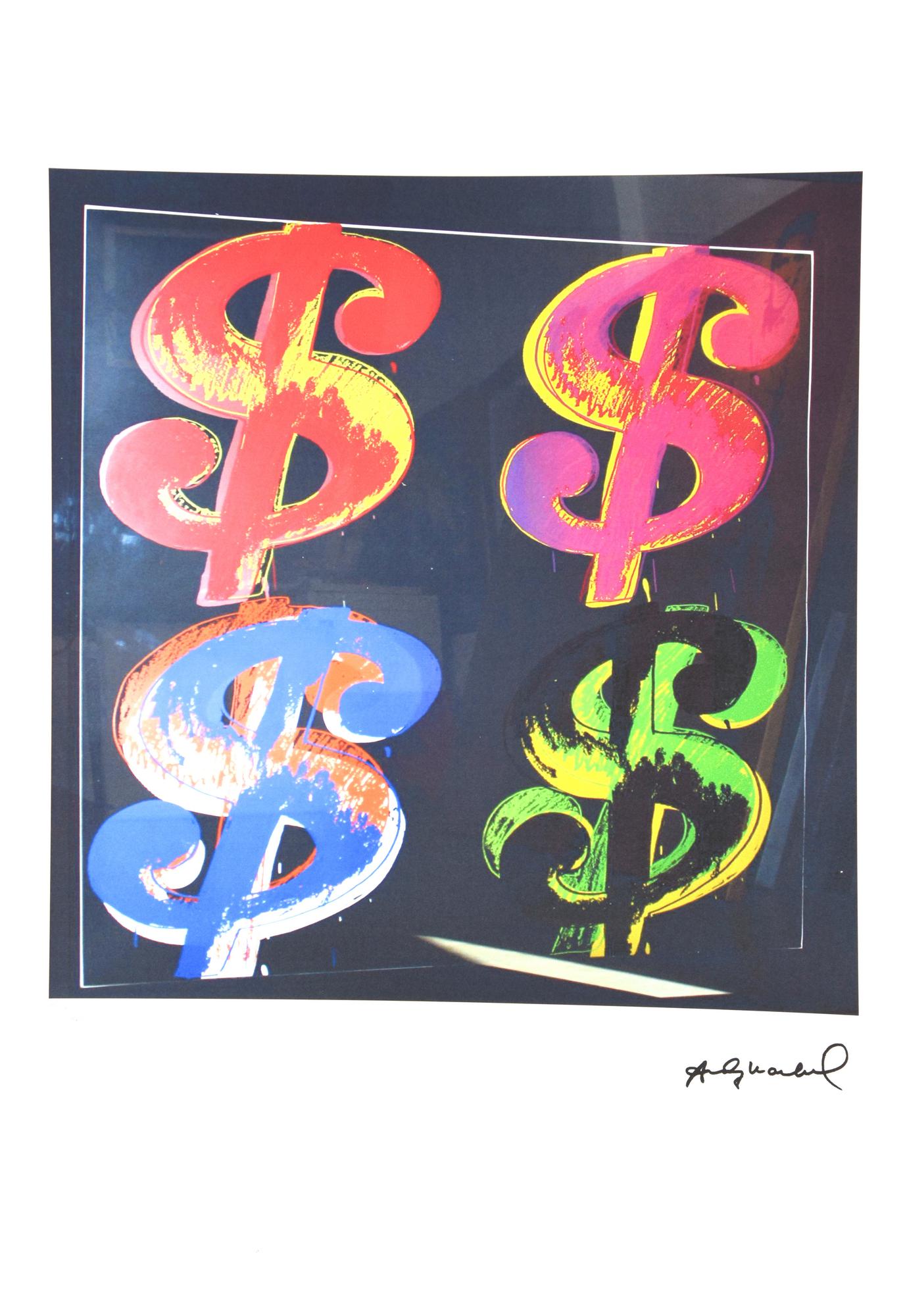Andy Warhol DOLLARS litografia su carta Arches, cm 57x38; es. 29/100 firma in...