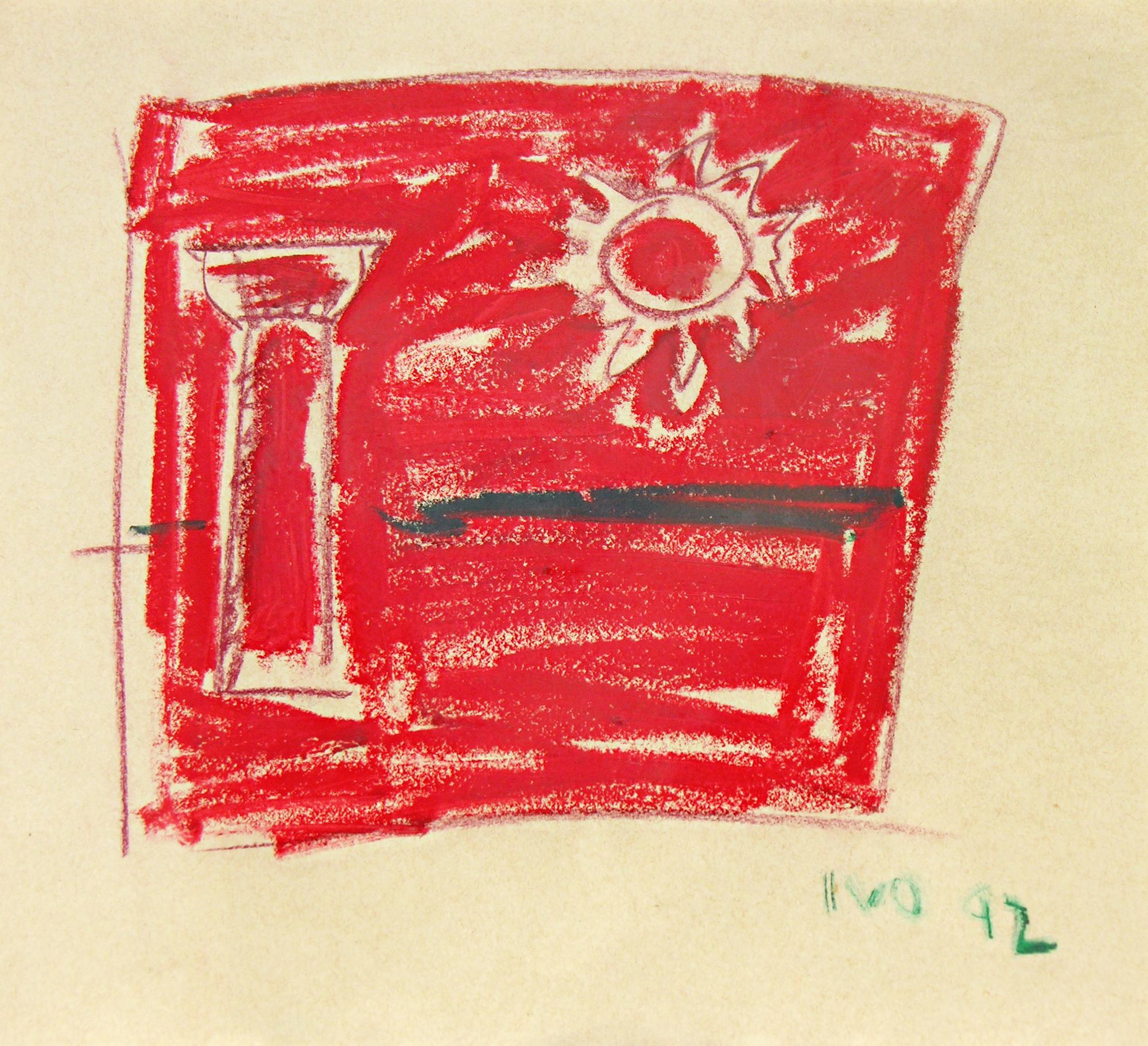 Ivo Ringe (1951) COMPOSIZIONE ARTE CONCRETA tecnica mista su carta, cm 30x33...