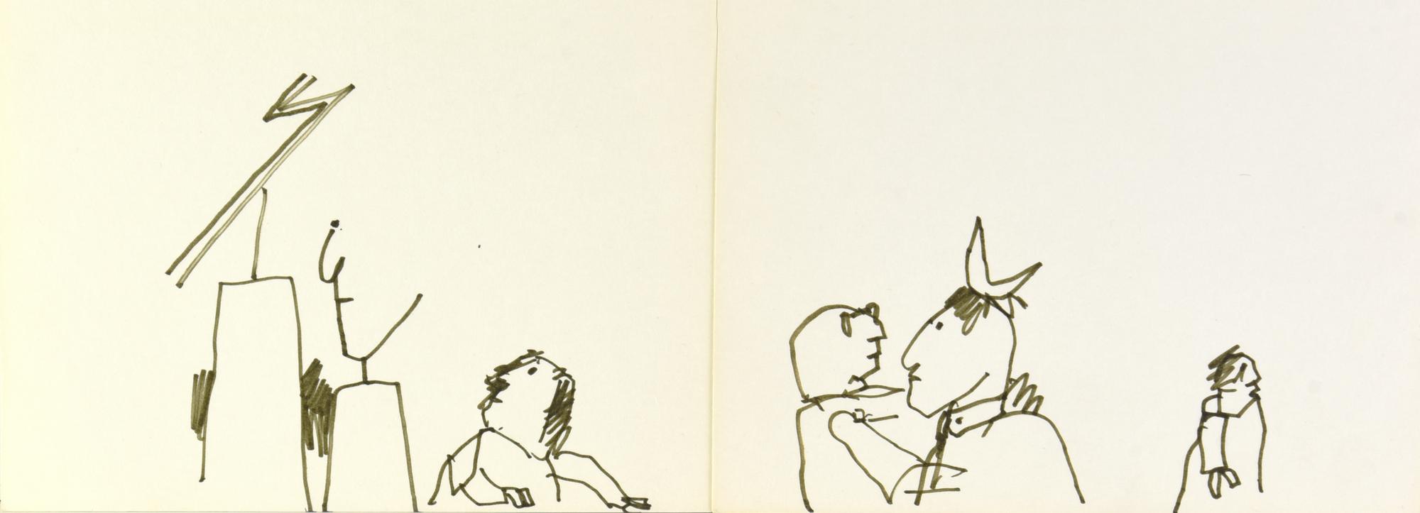 Emilio Tadini (1927 - 2002) SENZA TITOLO coppia di disegni a pennarello su...