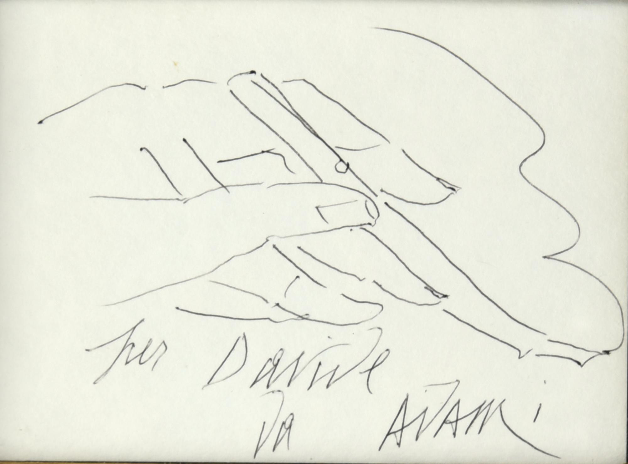 Valerio Adami (1935) SENZA TITOLO matita su cartone, cm 11x15 firma e dedica...