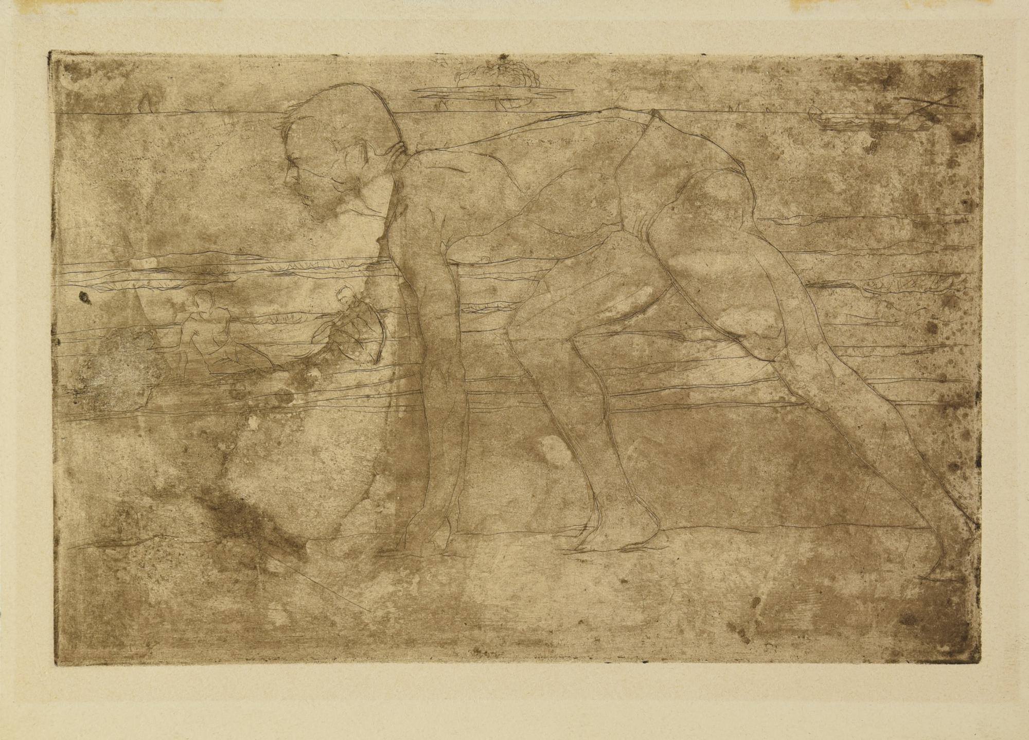 Umberto Boccioni (1882 - 1916) L'ATLETA puntasecca, cm 15,1x23,5; su foglio...