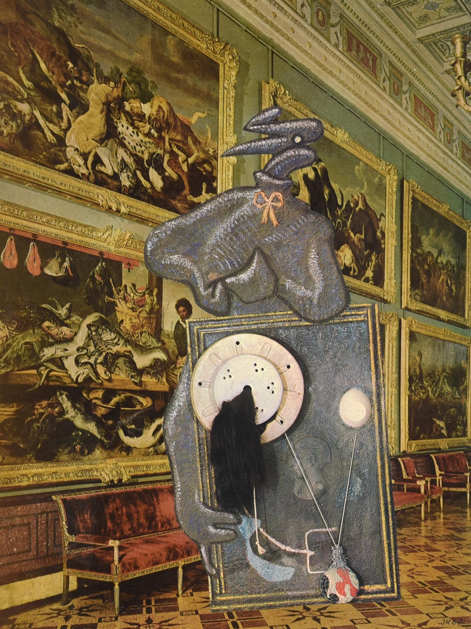 Jiri Kolar (1914 - 2002) HASARD D'UNE RENCONTRE collage su cartone, cm 44x32...