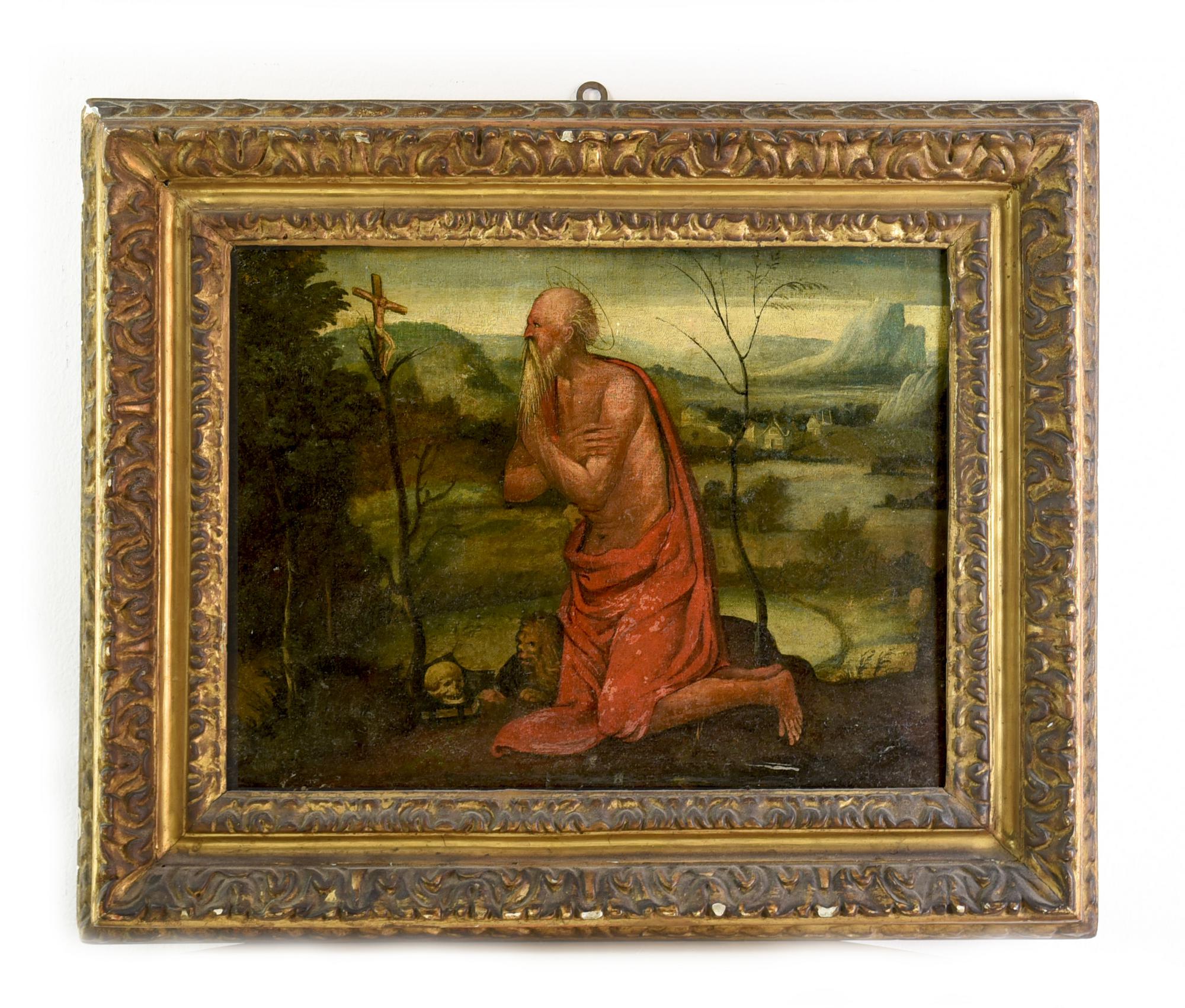 Scuola Lombardo Veneta del XVI secolo SAN GEROLAMO PENITENTE olio su tavola,...