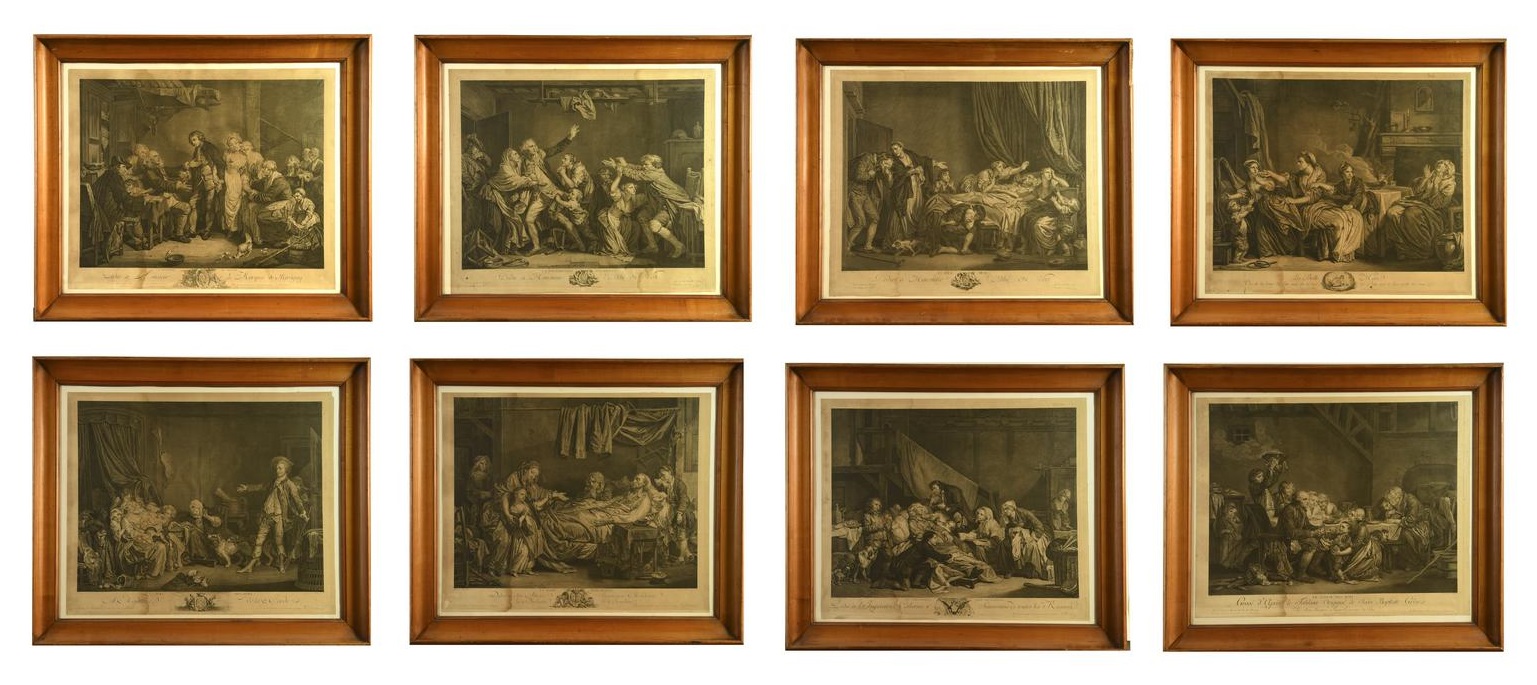 Scuola Francese del XIX secolo SCENE STORICHE E ALLEGORICHE stampe, cm 72x86...