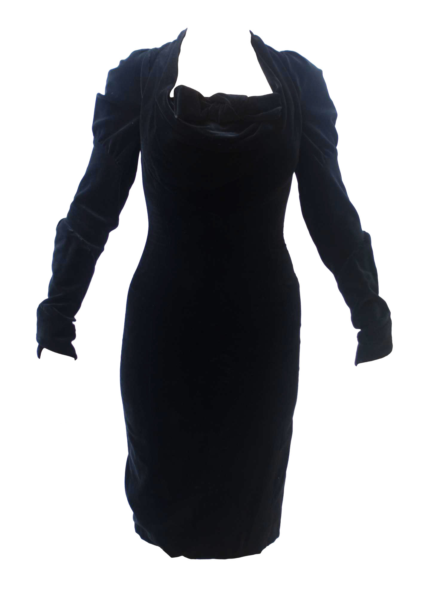 Vivienne Westwood BOW DRESS Description: Black velvet lining tight dress with...