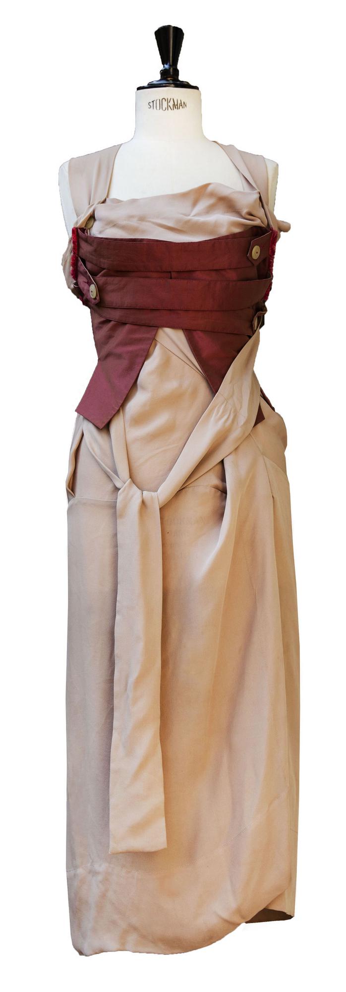Vivienne Westwood ARMOUR CORSET DRESS Description: Pale pink crepe de chine...