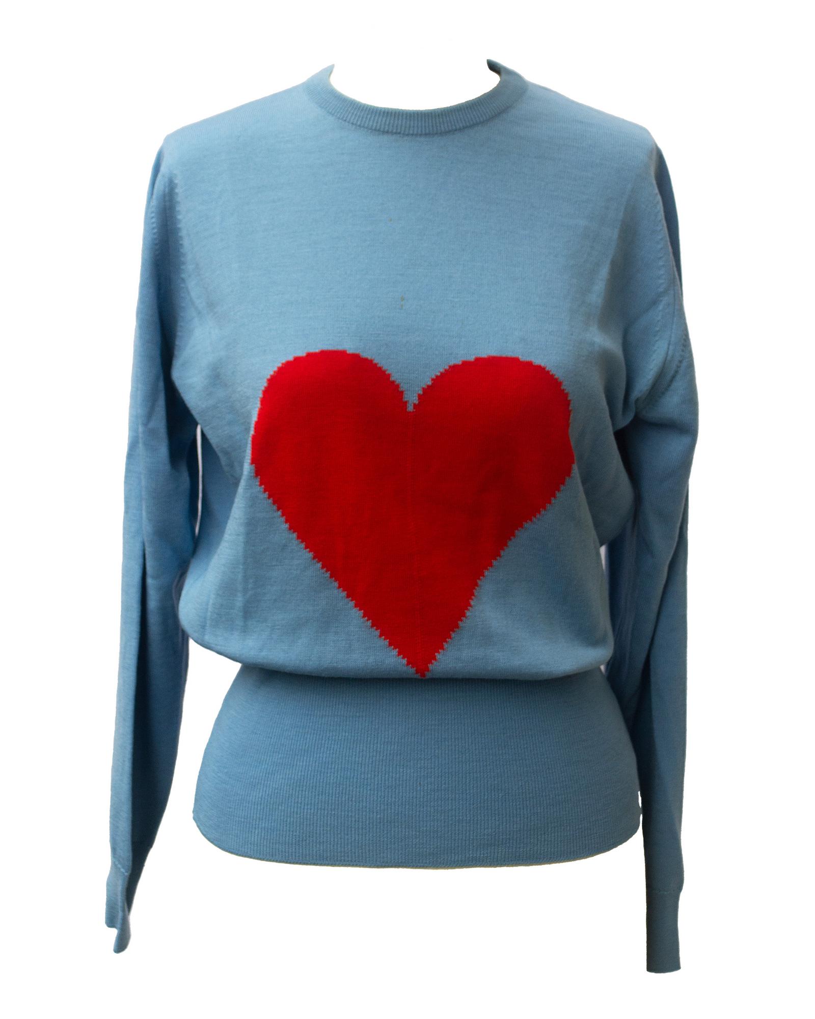 Vivienne Westwood HEART SWEATER Description: Red heart in blue sky background...