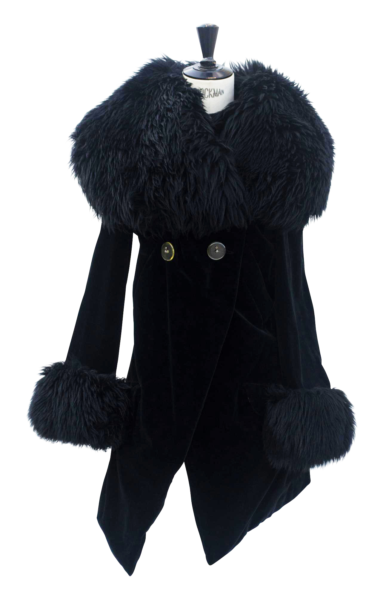 Vivienne Westwood FUR DL COAT Description: Lined black velvet and sheepskin...