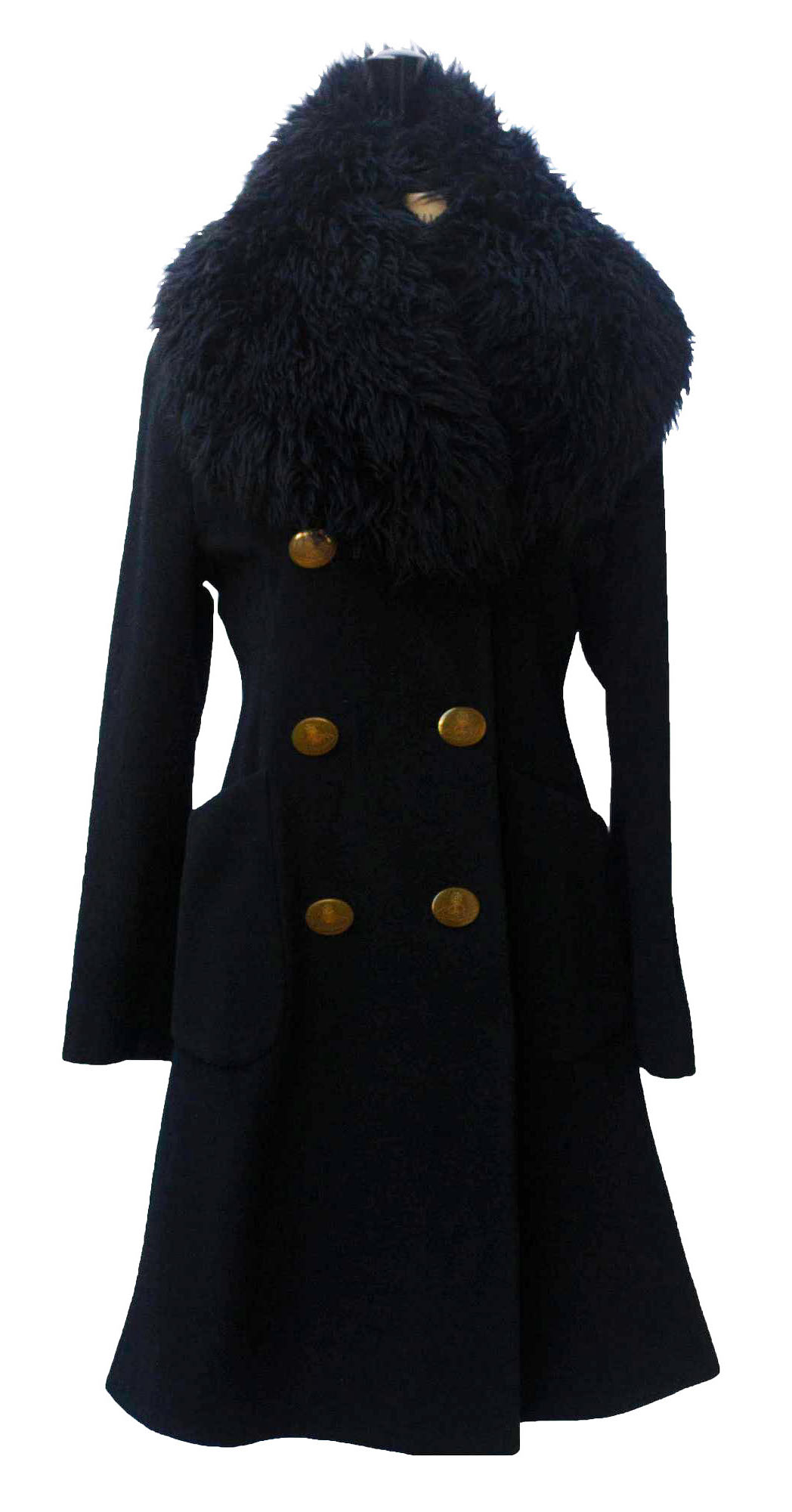 Vivienne Westwood LA LOLLO COAT Description: Black wool and cashmere fabric...