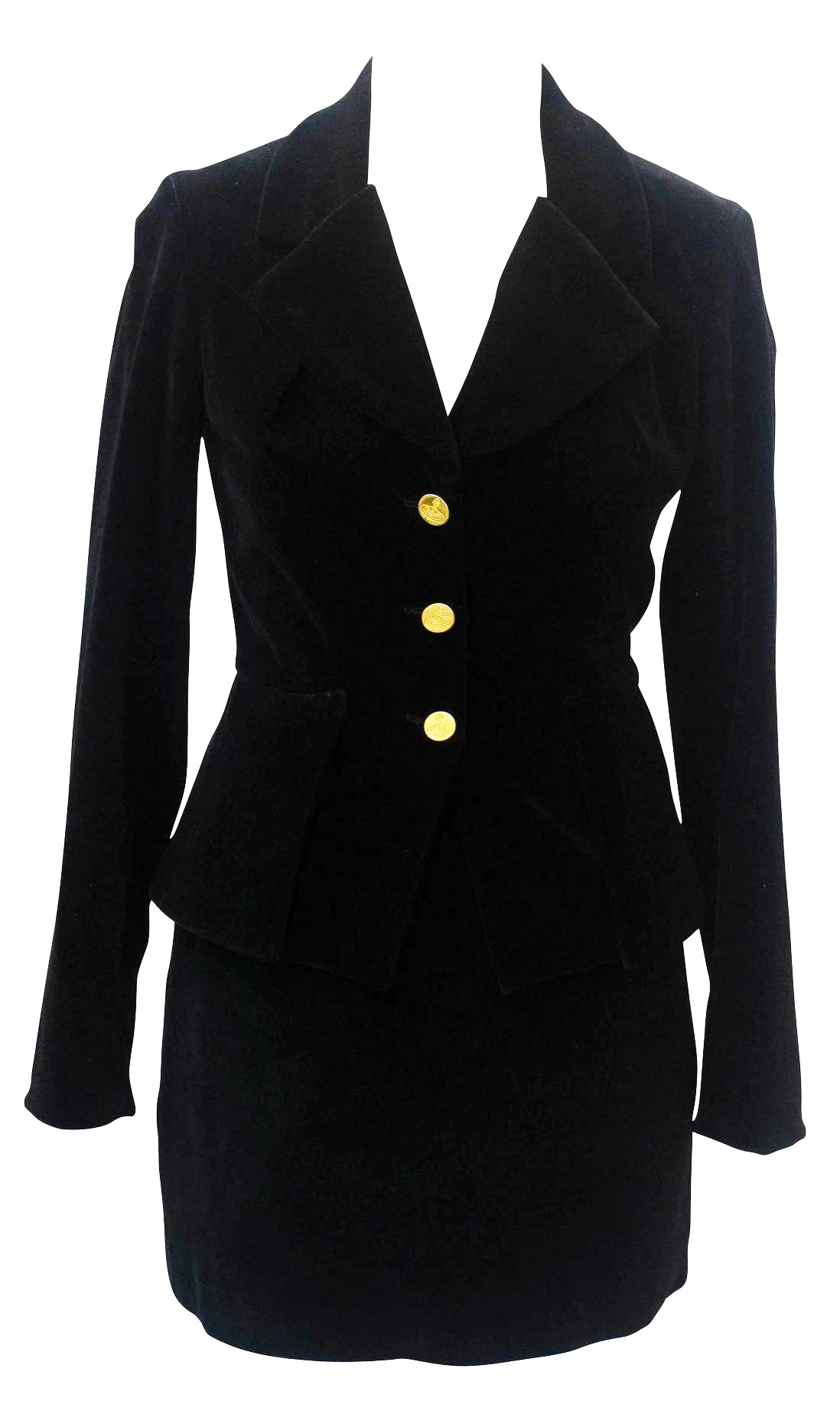 Vivienne Westwood VELVET BETTINA SUIT Description: Black stretch velvet suit...