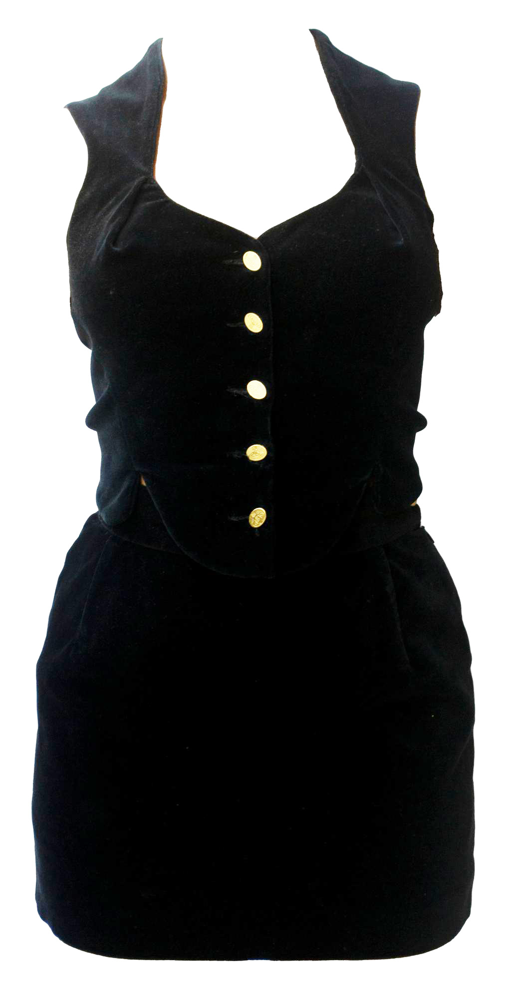 Vivienne Westwood VELVET BODICE SUIT Description: Black stretch velvet suit...