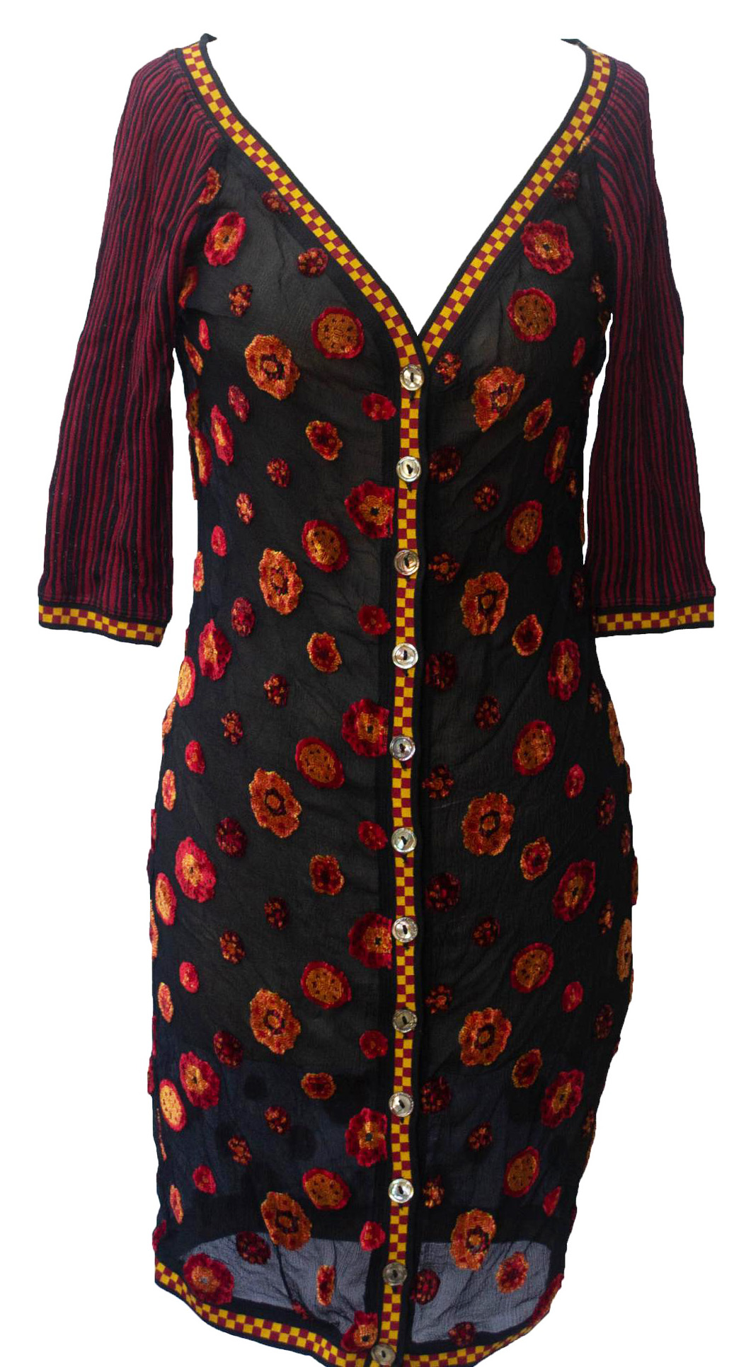 Jean Paul Gaultier MAILLE DRESS Description: Dress in black chiffon creponne...