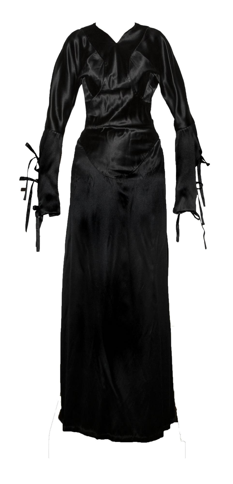 Vivienne Westwood SATIN DRESS Description: Dress in black silk satin floor...