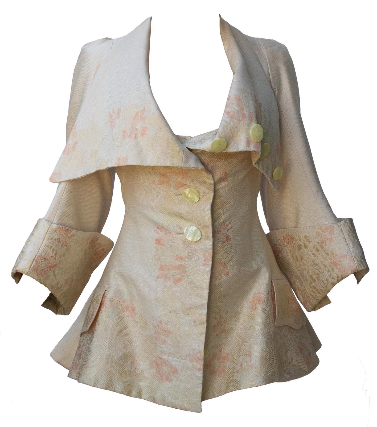 Vivienne Westwood WATTEAU JACKET Description: Pale pink jacquard fabric with...