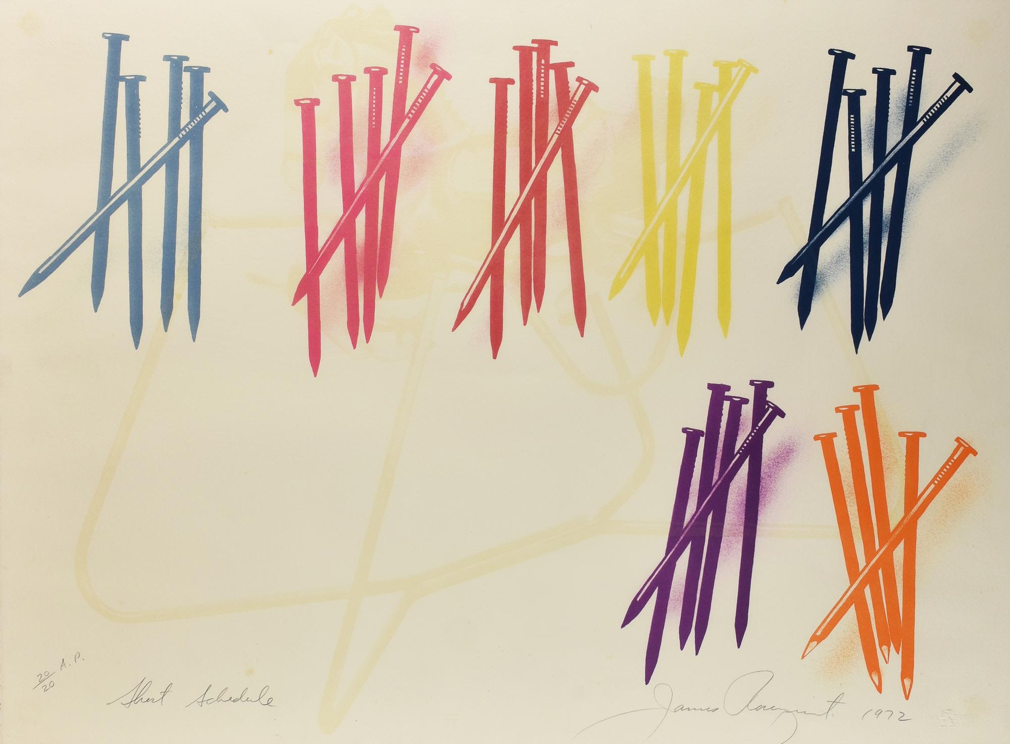 James Rosenquist SHORT SCHEDULE litografia a otto colori su carta Arches, cm...