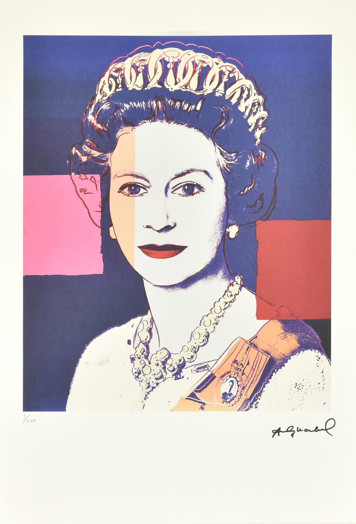 Andy Warhol QUEEN ELIZABETH II OF THE UNITED KINGDOM litografia su carta...