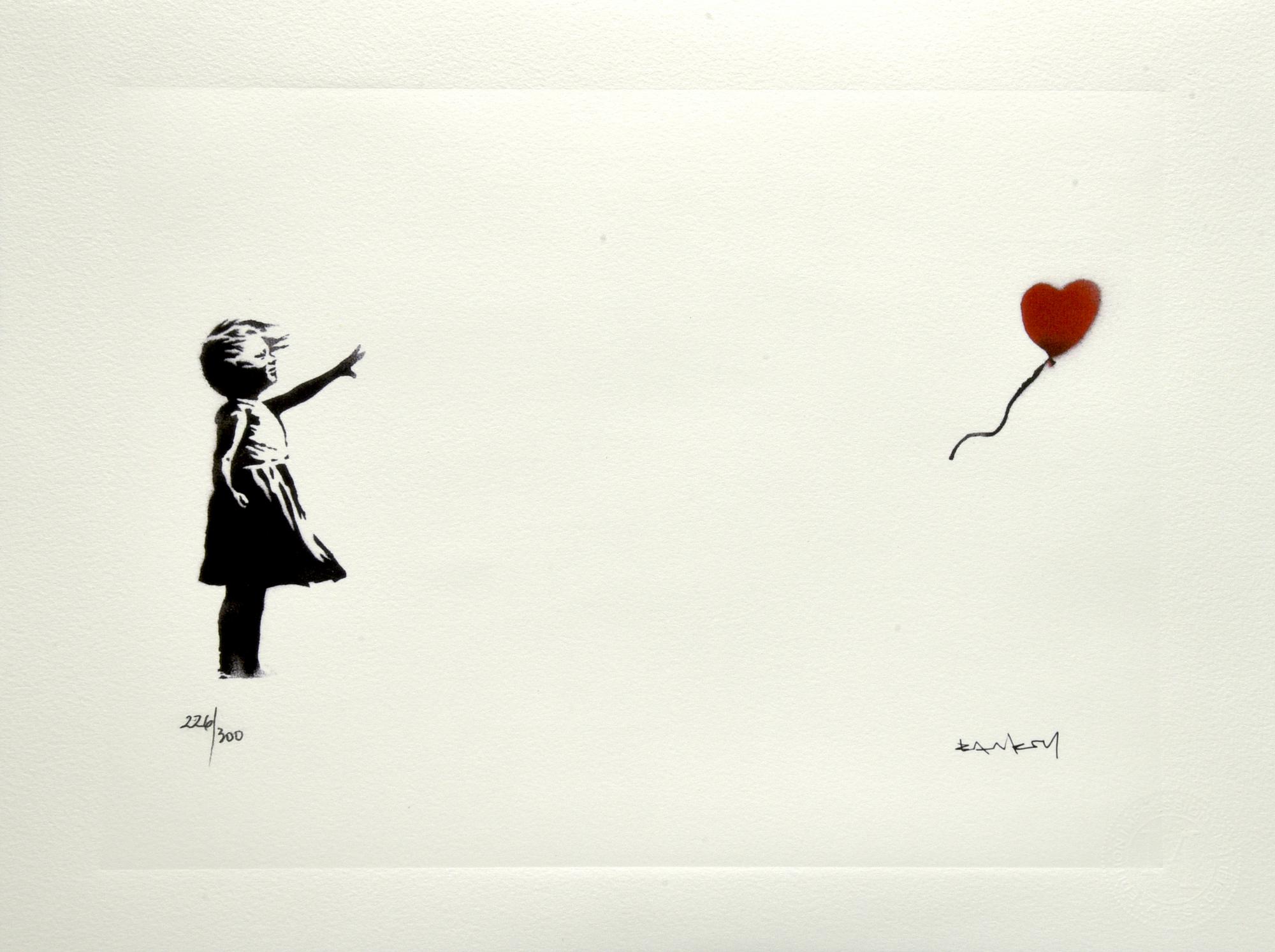 Da Banksy BALLOON GIRL eliografia, cm 28,5x38; es. 226/300 firma in lastra,...
