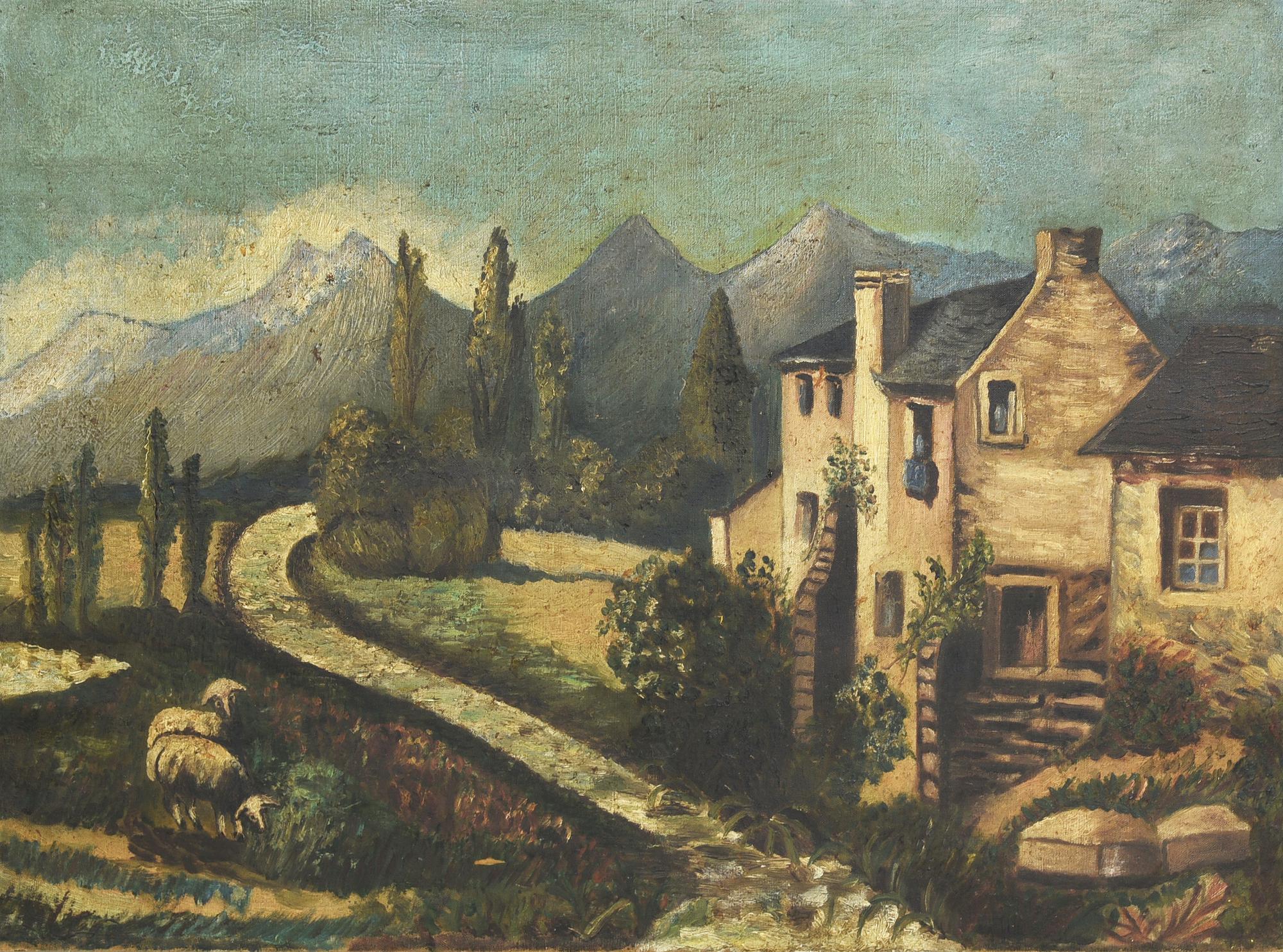 Scuola Francese del XIX secolo PAESAGGIO olio su tela, cm 40x53