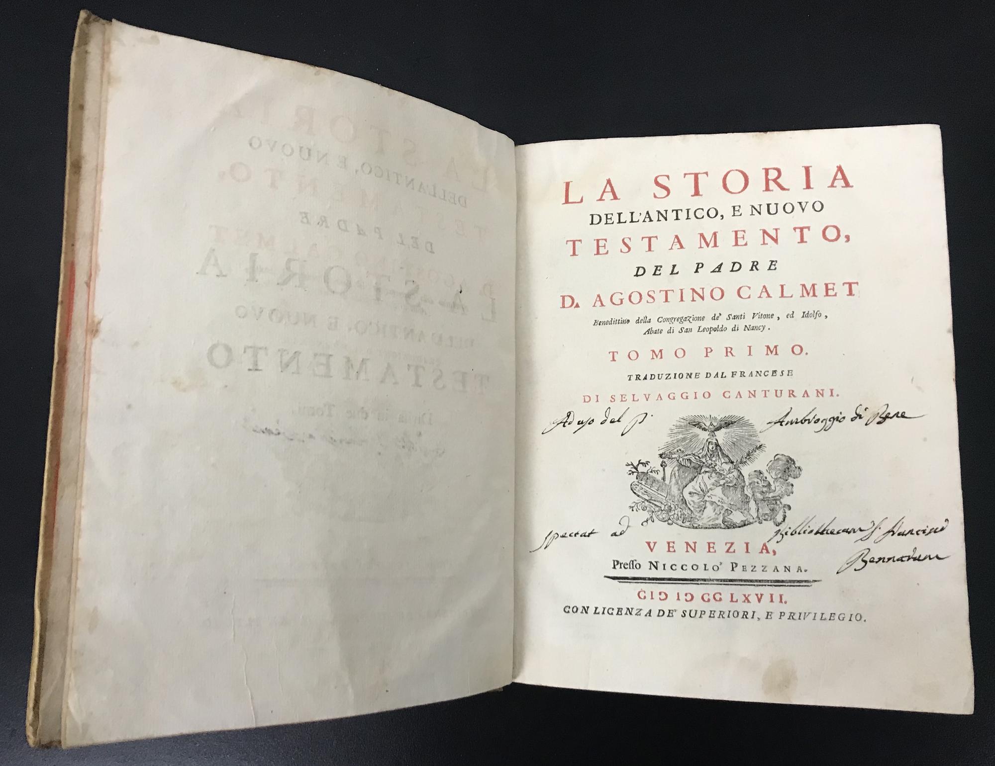 Augustin Calmet LA STORIA DELL'ANTICO E DEL NUOVO TESTAMENTO DEL PADRE D....