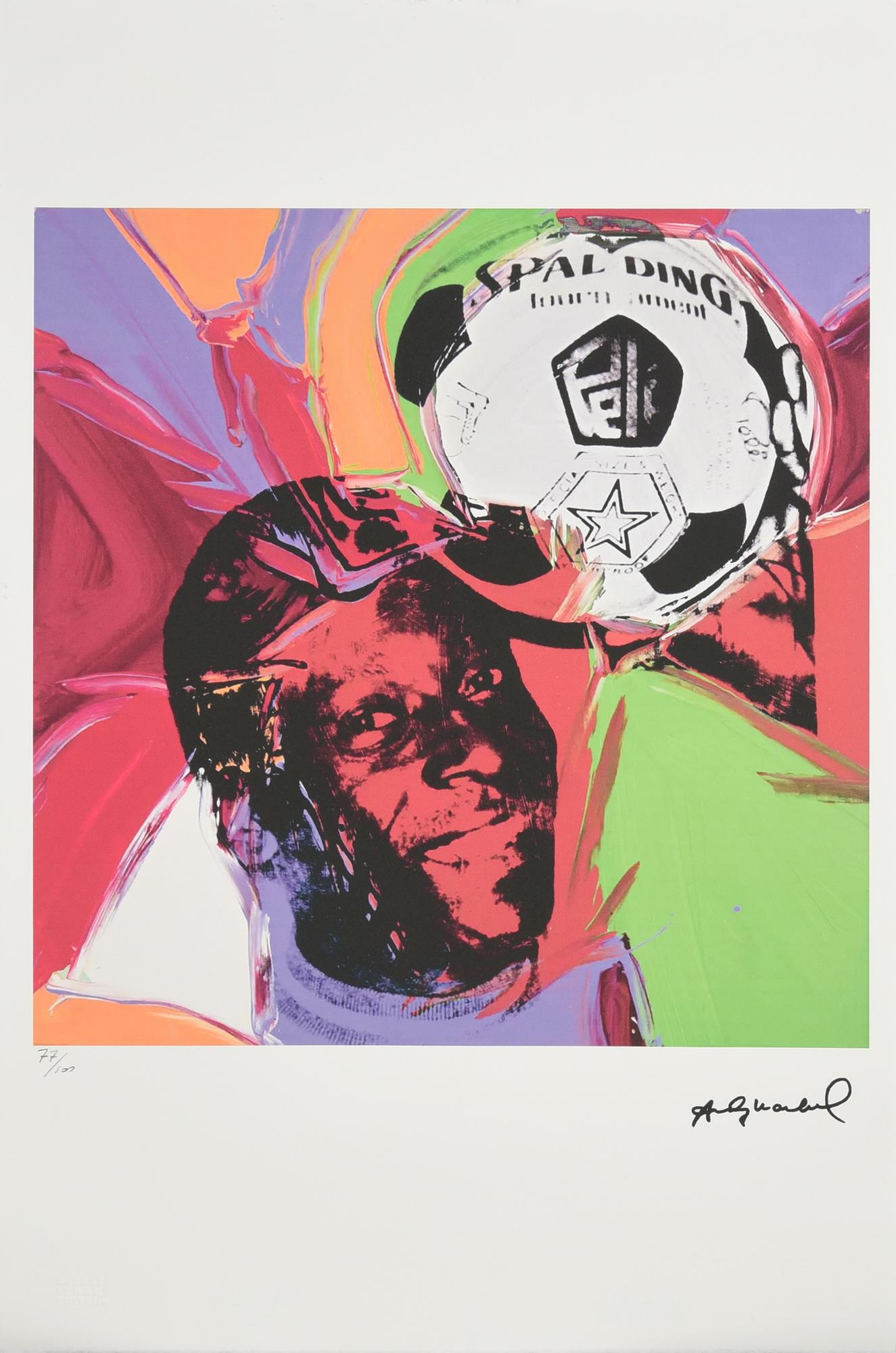 Andy Warhol PELE' litografia su carta Arches, cm 57x37,5; es. 77/100 firma in...