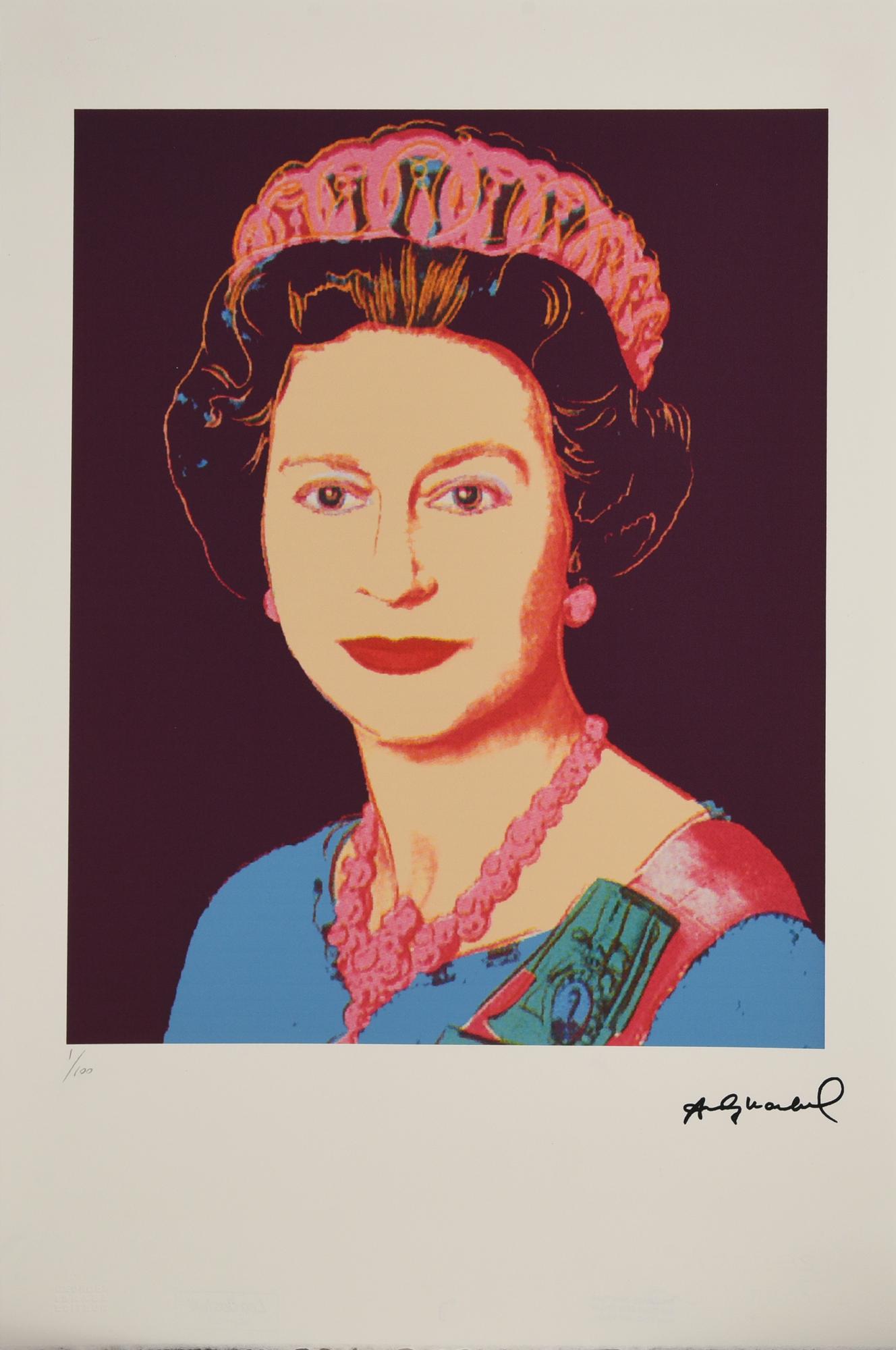 Andy Warhol QUEEN ELIZABETH II OF THE UNITED KINGDOM litografia su carta...