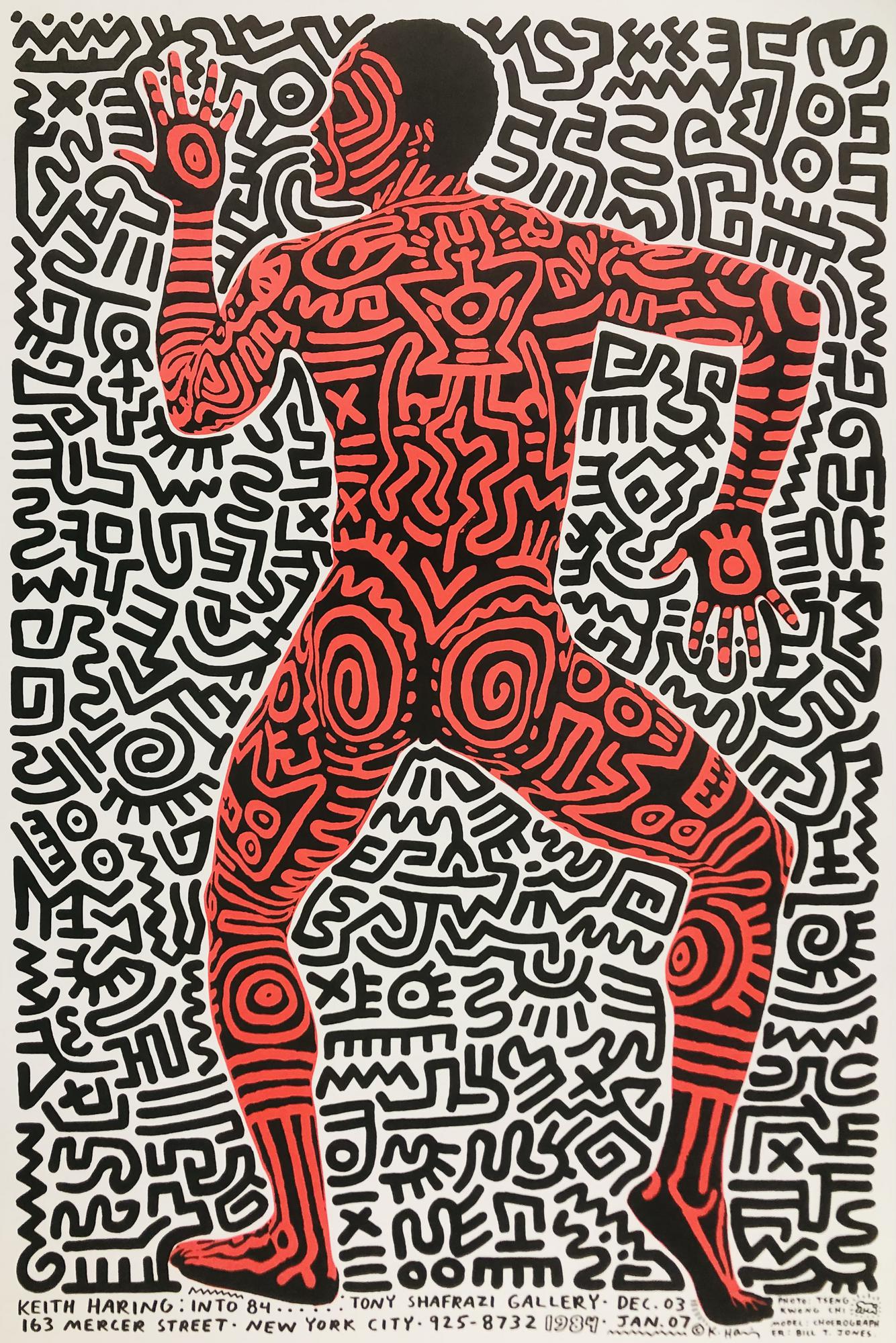 Keith Haring INTO 84 stampa litografica offset, cm 89x59 eseguito nel 1984...