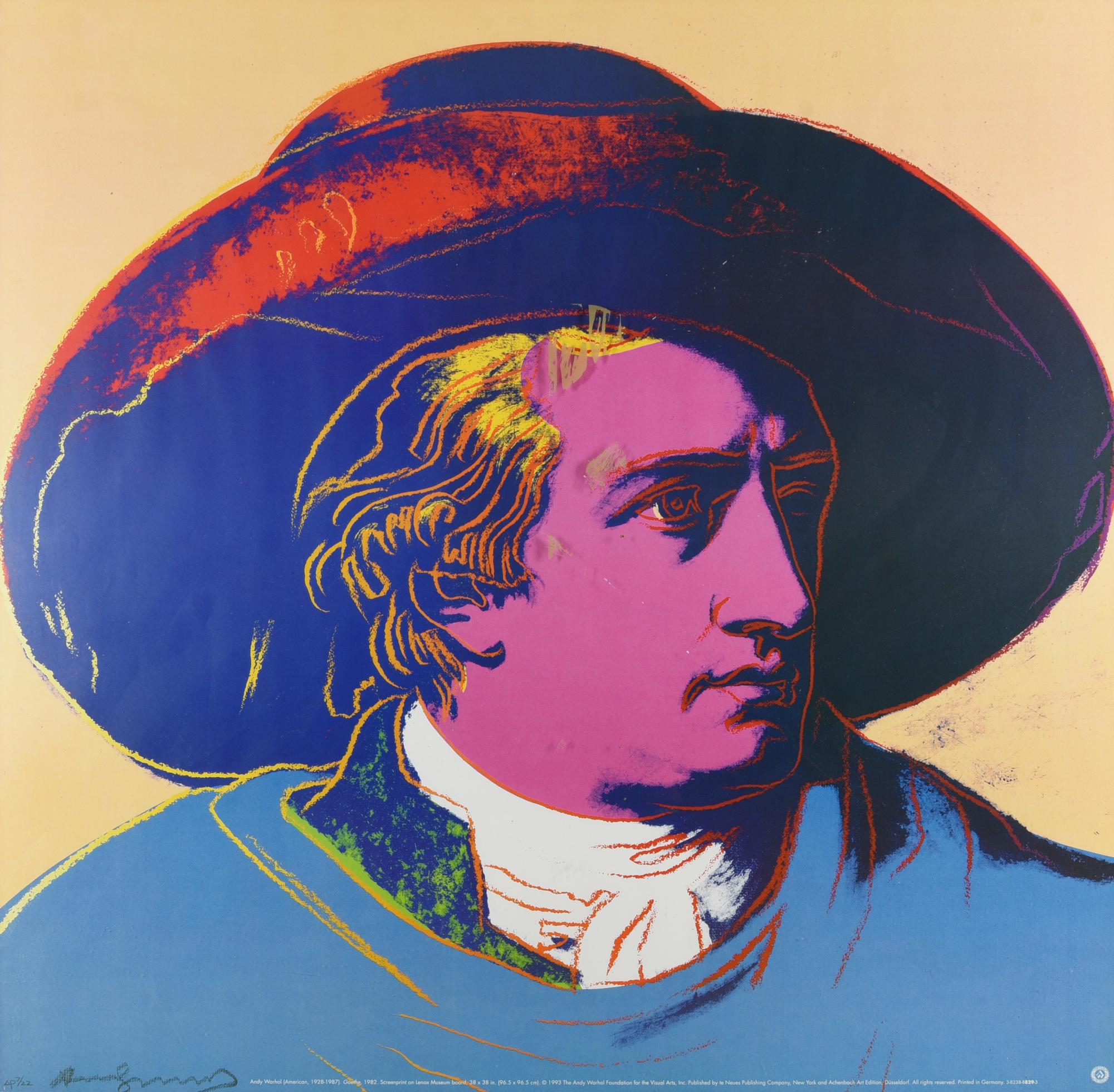 After Andy Warhol GOETHE (RED AND BLACK) offsett su carta patinata, cm 66x66;...