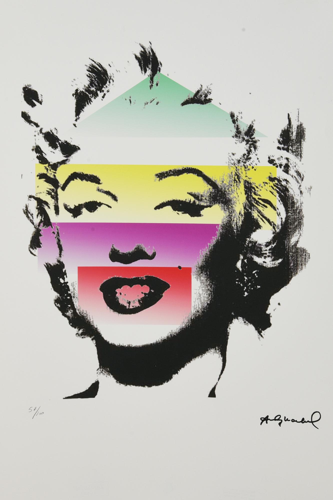 Andy Warhol MARILYN litografia su carta Arches, cm 57x38; es. 57/100 firma in...