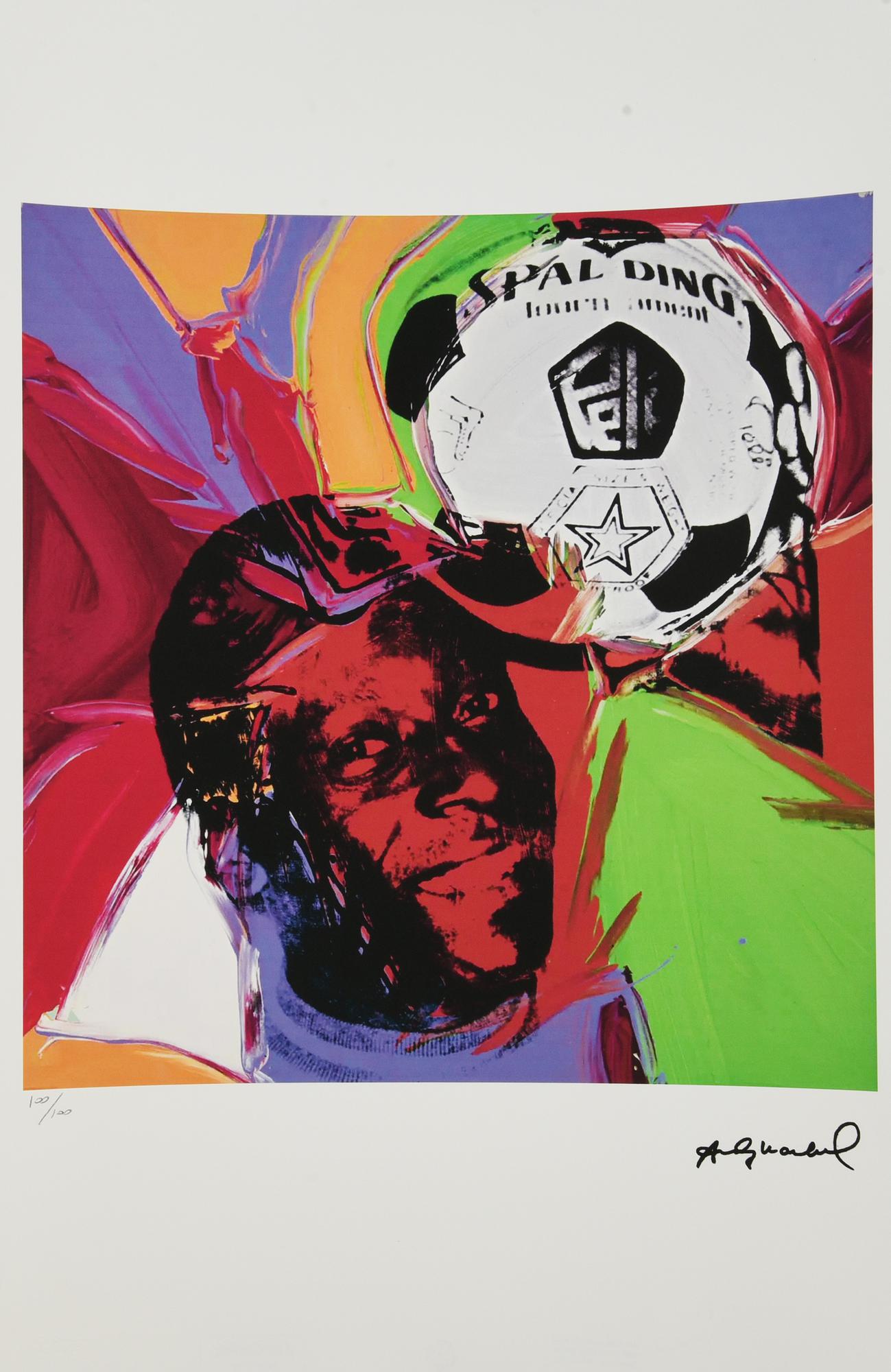 Andy Warhol PELE' litografia su carta Arches, cm 57x38; es. 100/100 firma in...