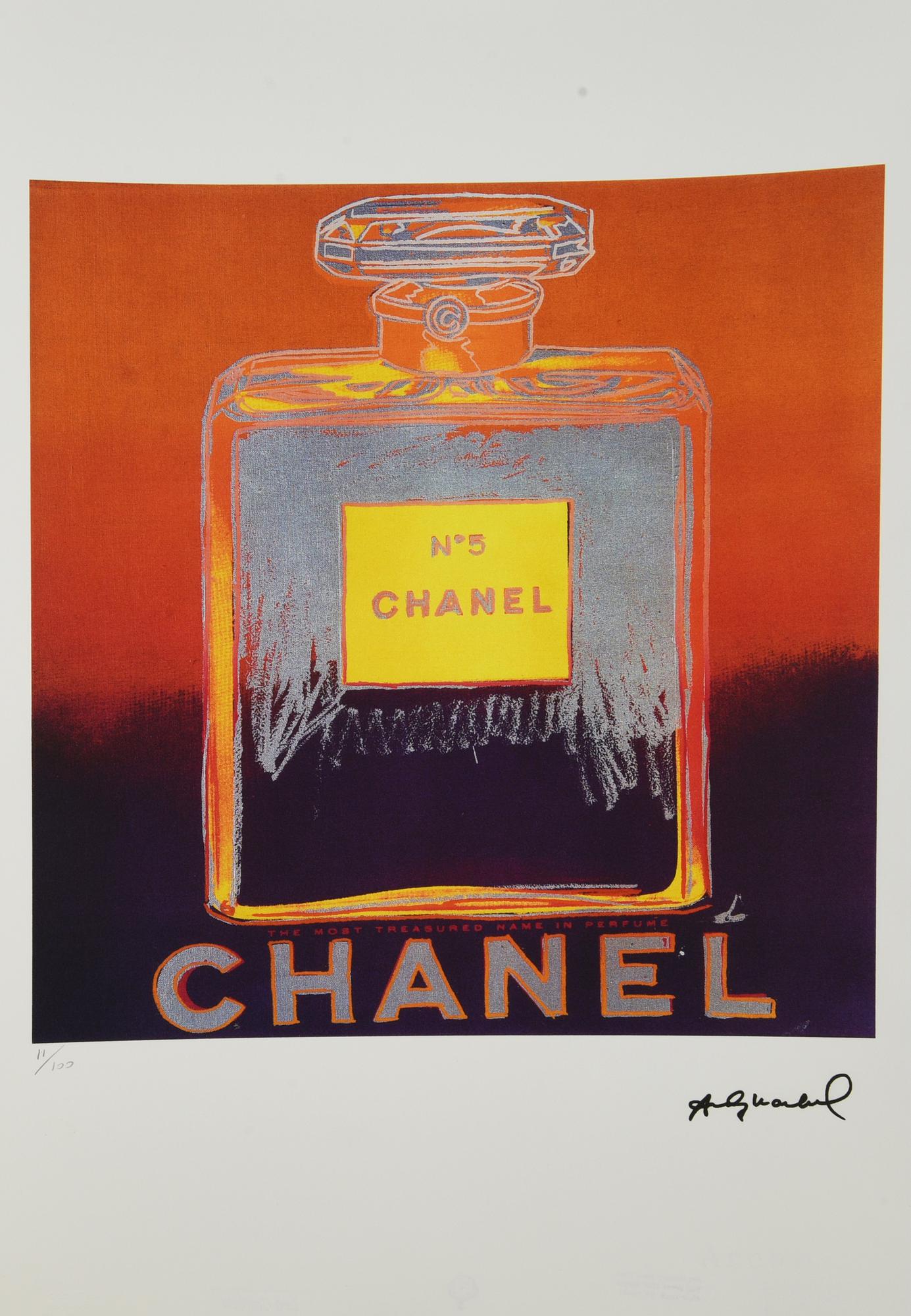 Andy Warhol CHANEL Nﾰ5 litografia su carta Arches, cm 57x38; es. 11/100 firma...