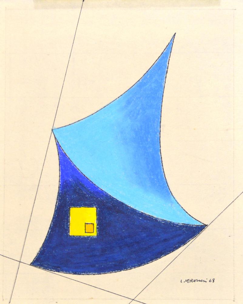 Luigi Veronesi, (1908 - 1998) COMPOSIZIONE pastello e china su carta, cm...