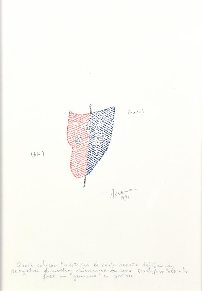 Vincenzo Accame, (1932 - 1999) COMPOSIZIONE pennafeltro e matita su carta, cm...