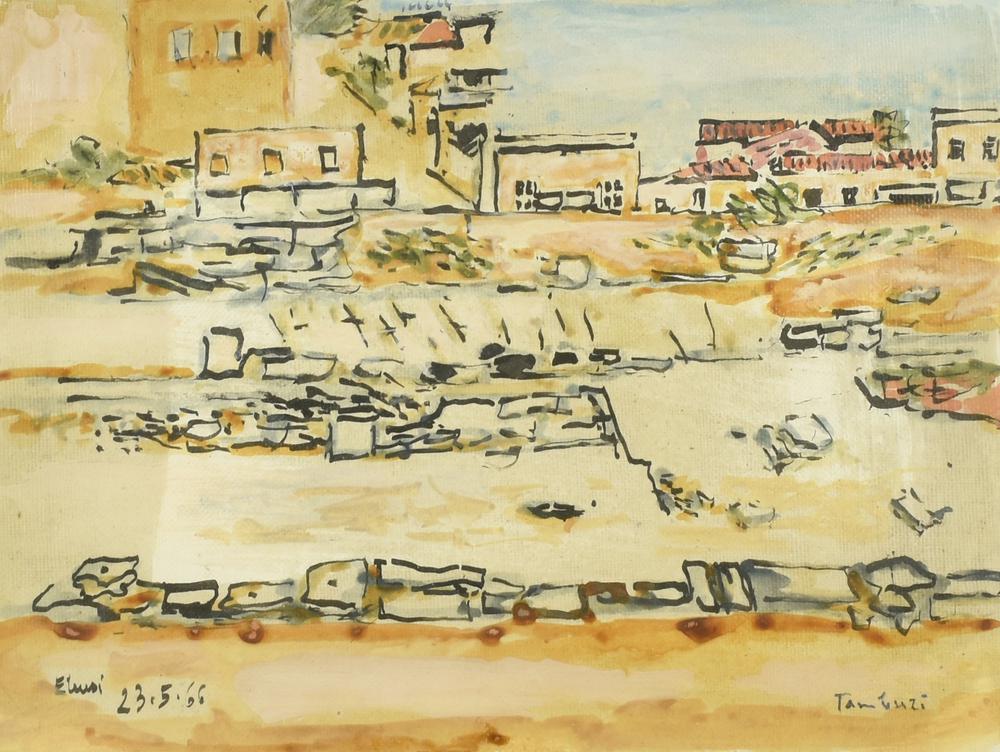 Orfeo Tamburi, (1910 - 1994) ELEUSI olio su tela, cm 24x31 firma, titolo e...