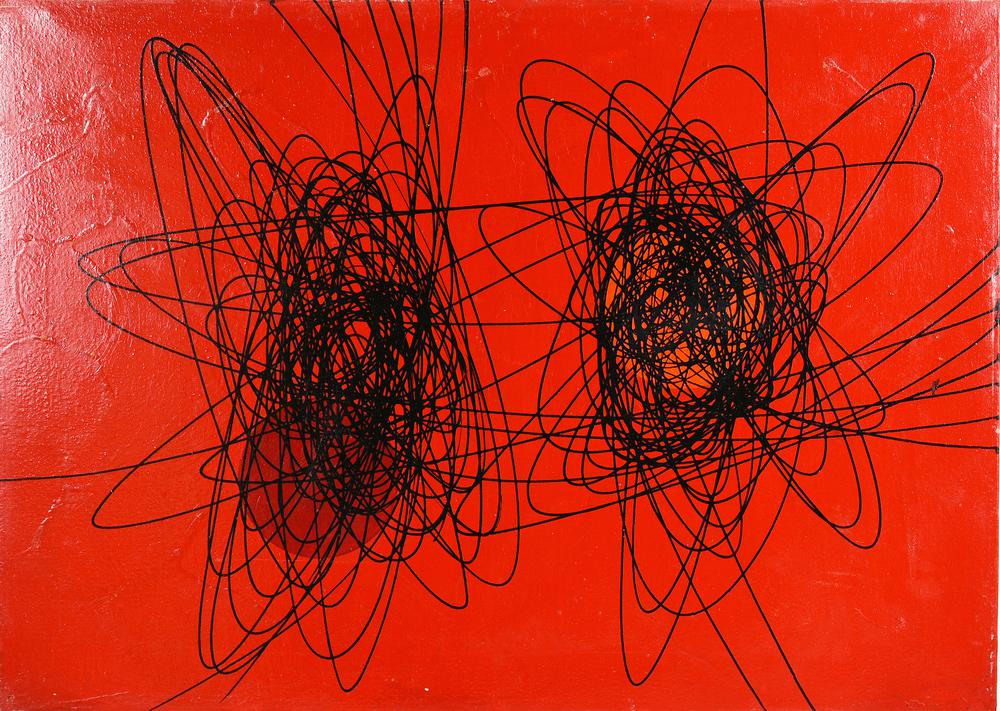 Roberto Crippa, (1921 - 1972) SPIRALI olio su tela, cm 50x70 sul retro: firma...