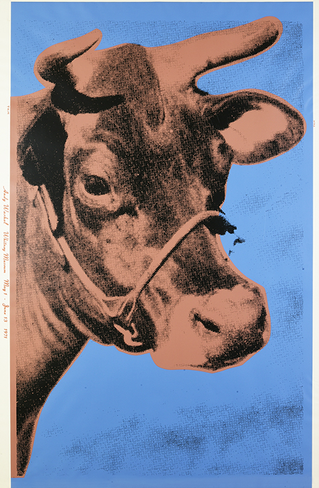 Andy Warhol, (1928 - 1987) COW serigrafia a colori su carta da parati, cm...