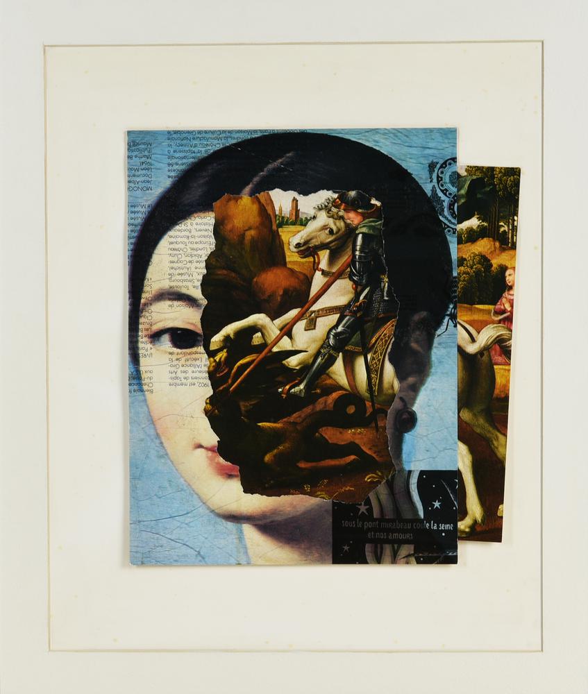 Jiri Kolar, (1914 - 2002) SENZA TITOLO collage su cartoncino, cm 39x32 sul...