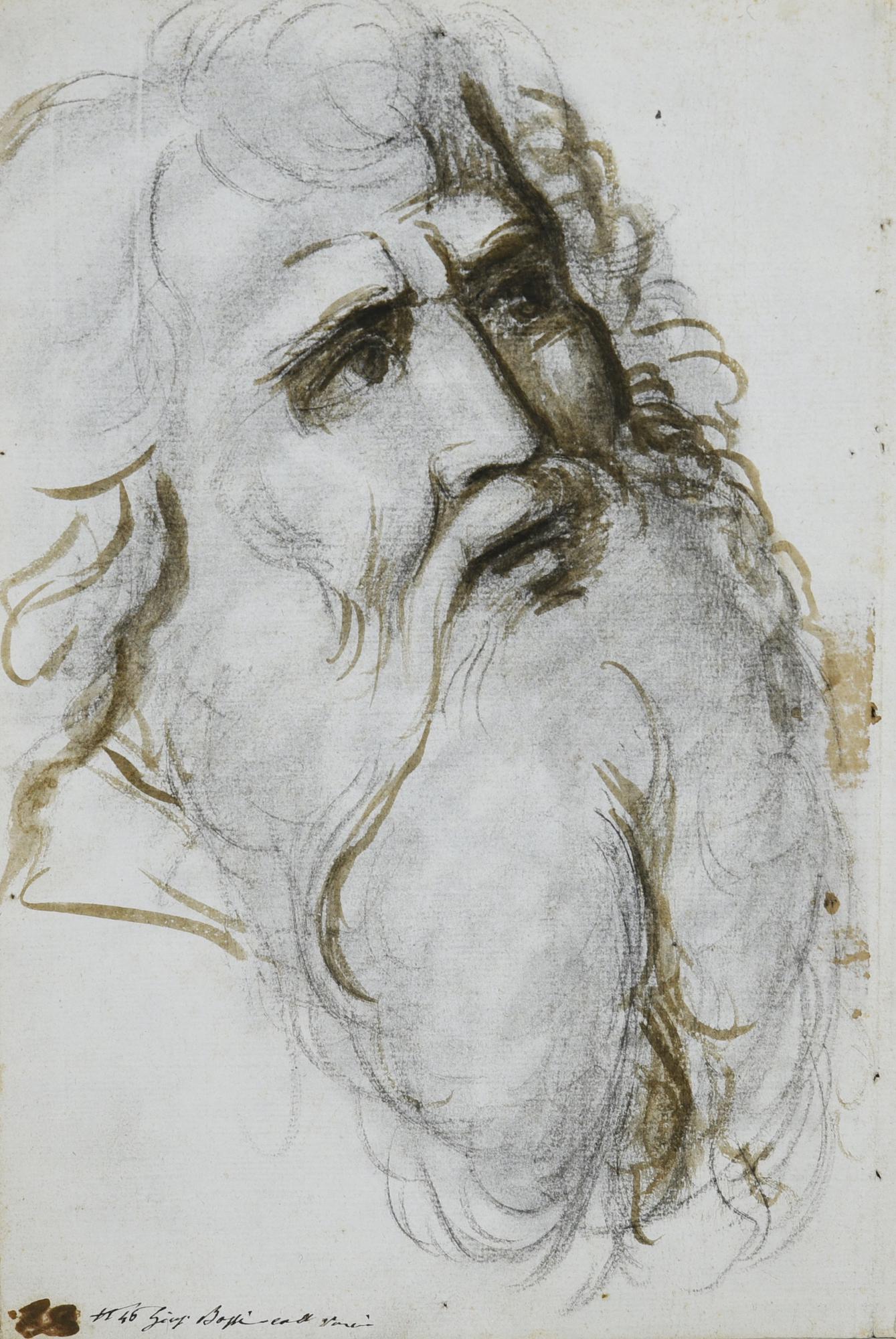 Giuseppe Bossi (1777 - 1815) RITRATTO VIRILE matita e inchiostro acquerellato...