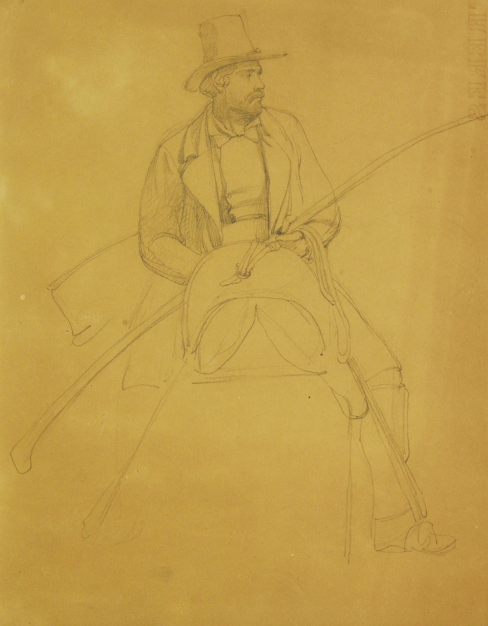 Enrico Coleman (1846 - 1911) BUTTERO matita su carta, cm 30,5x23,5