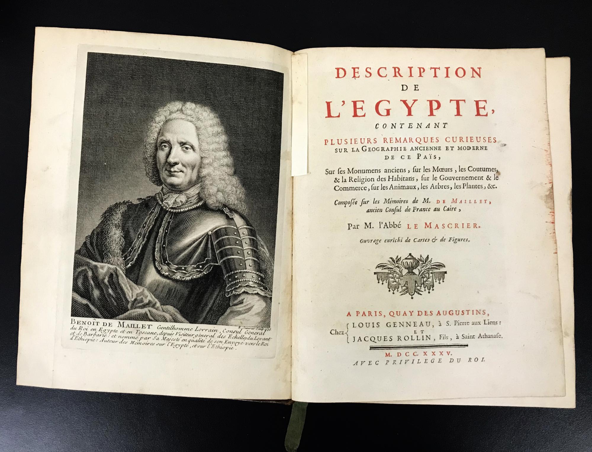 Jean-Baptiste Le Mascrier DESCRIPTION DE L'EGYPTE contenant plusieurs...