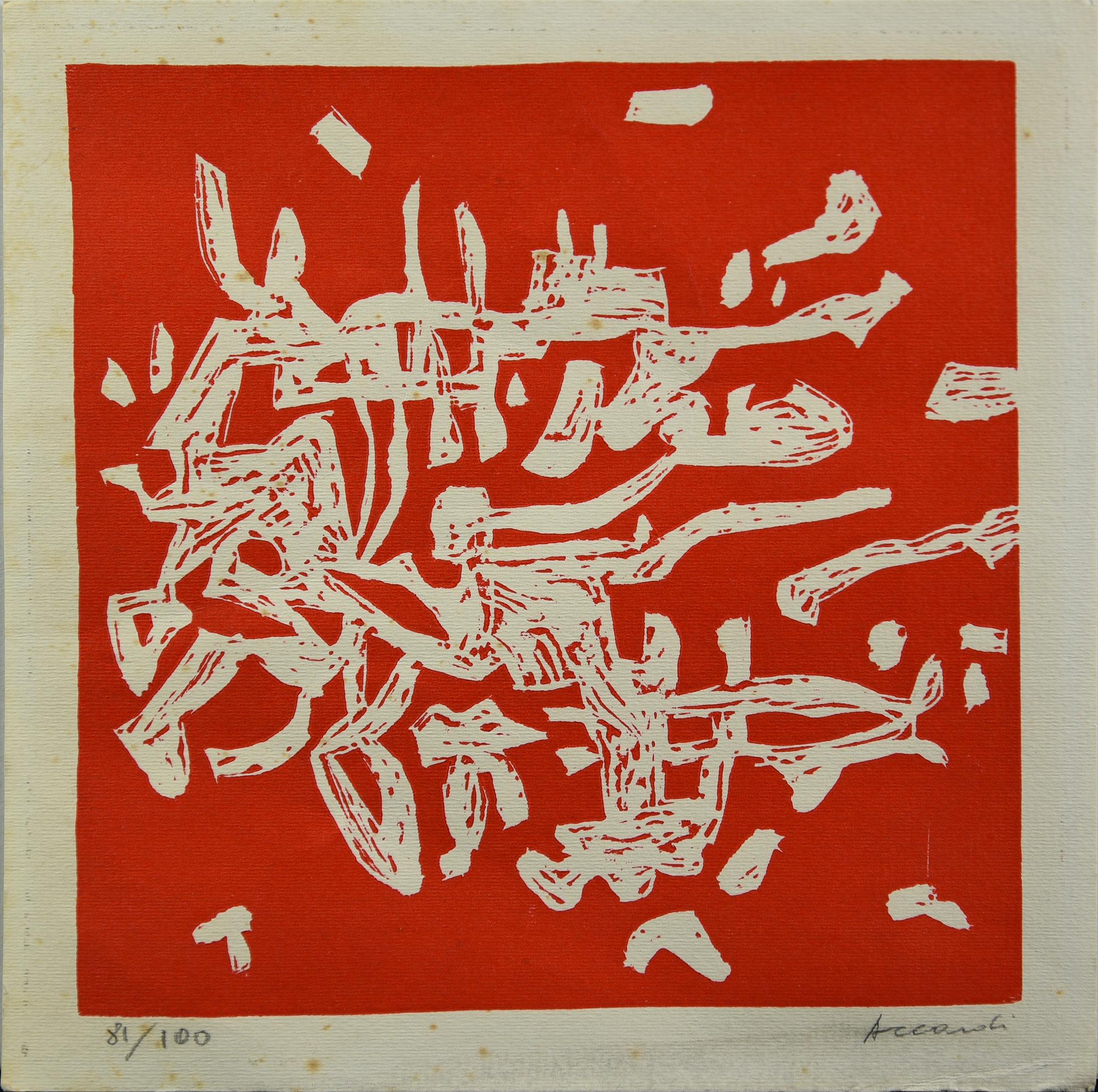 Carla Accardi (1924 - 2014) COMPOSIZIONE litografia, cm 21x21; es. 81/100...