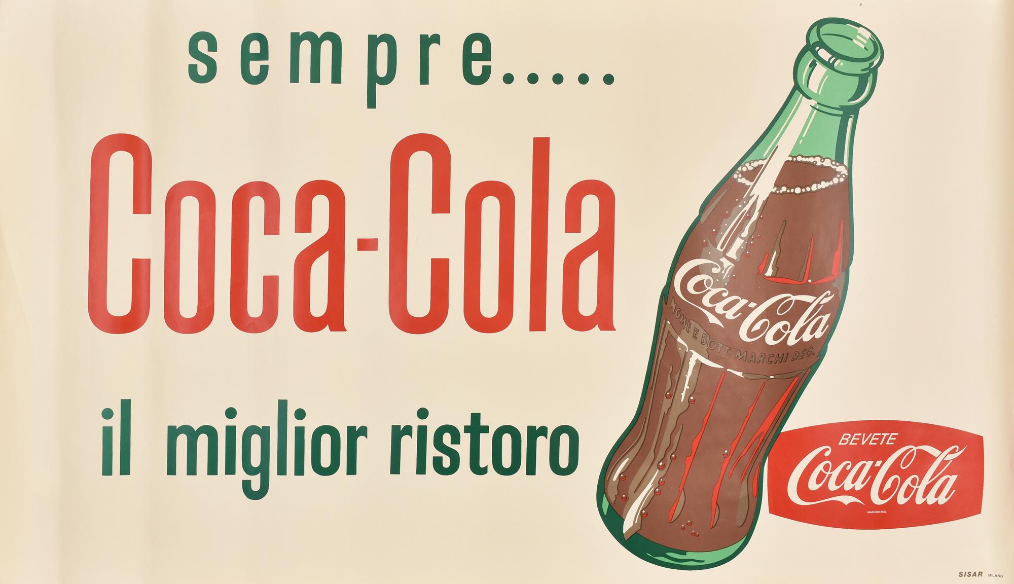 SEMPRE… COCA COLA (anni '60) stampa tipografica, cm 66,5x114,8 edizioni Sisar...