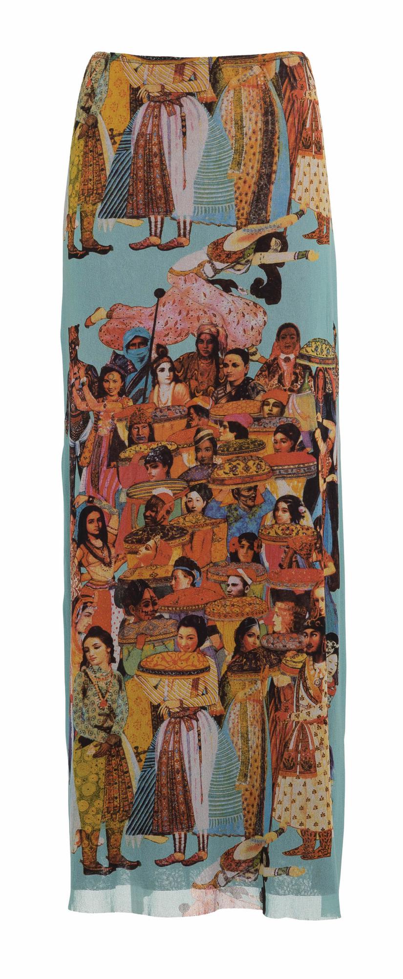 Jean Paul Gaultier SOLEIL ICONIC PRINTED SKIRT WITH INDIAN PORTRAITS...