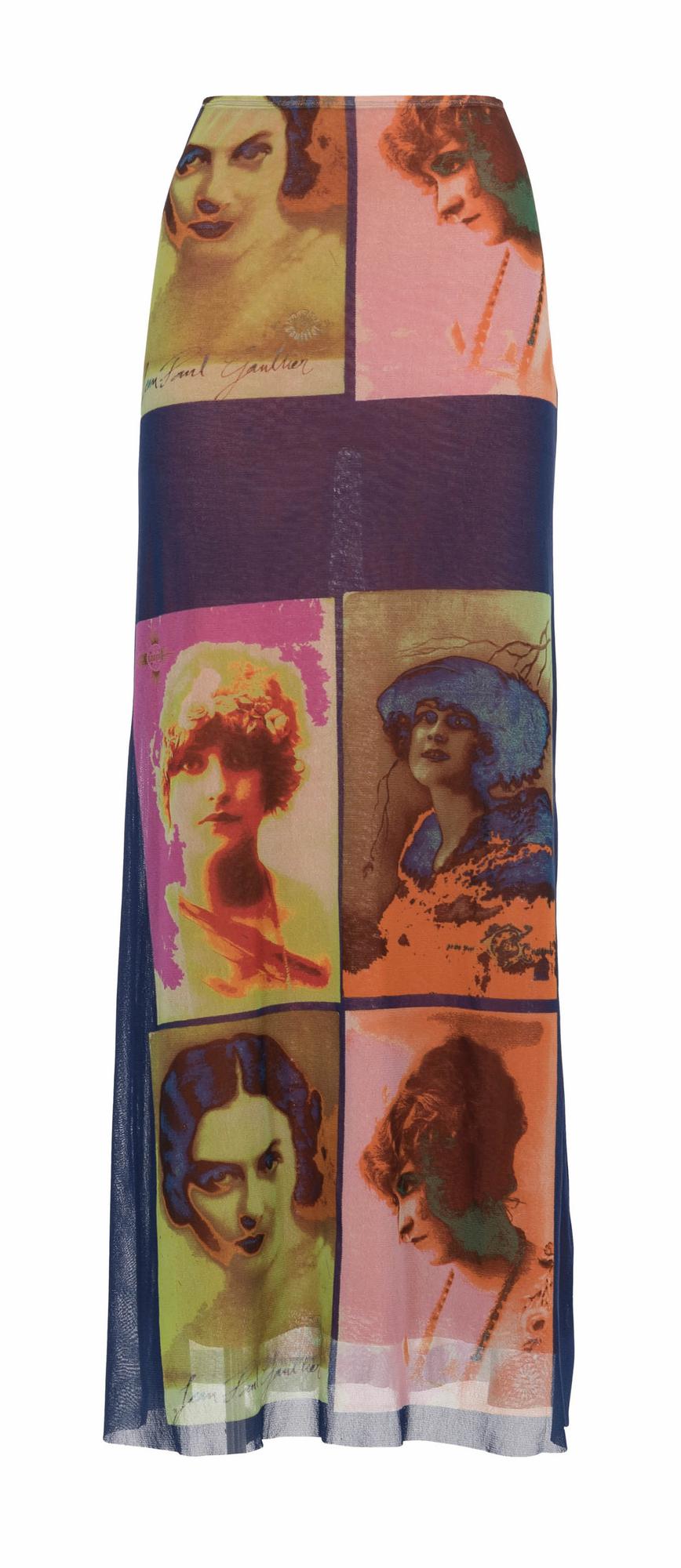 Jean Paul Gaultier SOLEIL ICONIC PRINTED SKIRT WITH VINTAGE PORTRAITS...